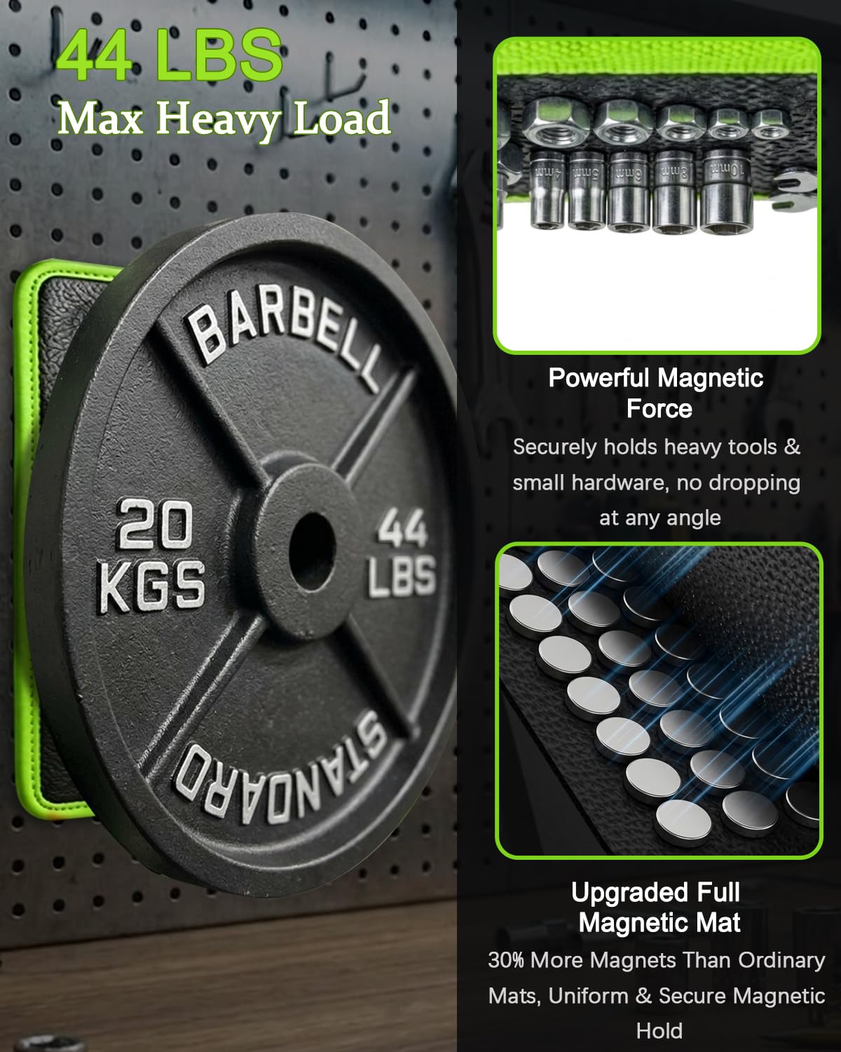 Foldable Magnetic Tool Mat, Non-Slip Flexible Magnetic Pad with PVC — Amazon image 2