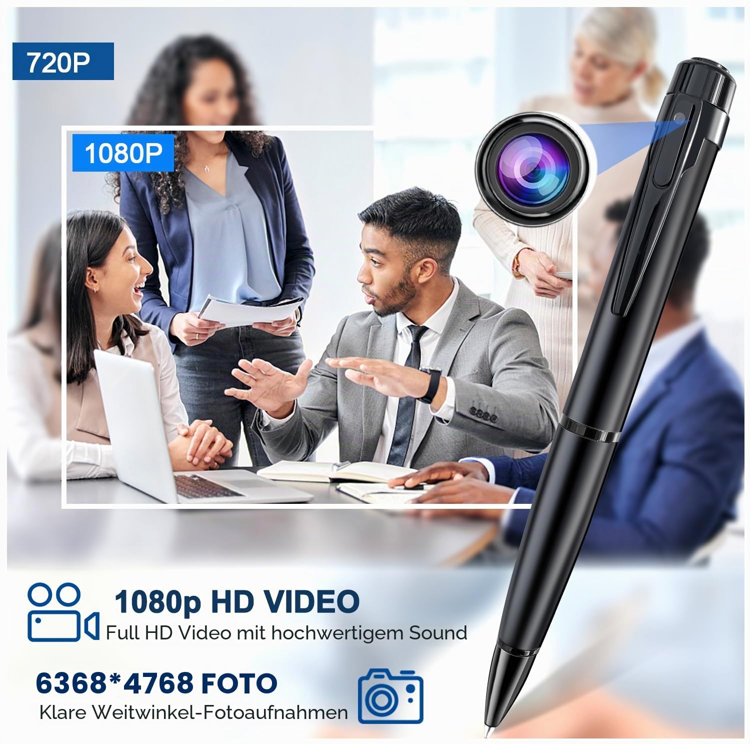 QZT Camera Pen 32GB HD 1080P Audio Camera and Video Recorder with Photo Recording for Home, Indoor, Business Meeting