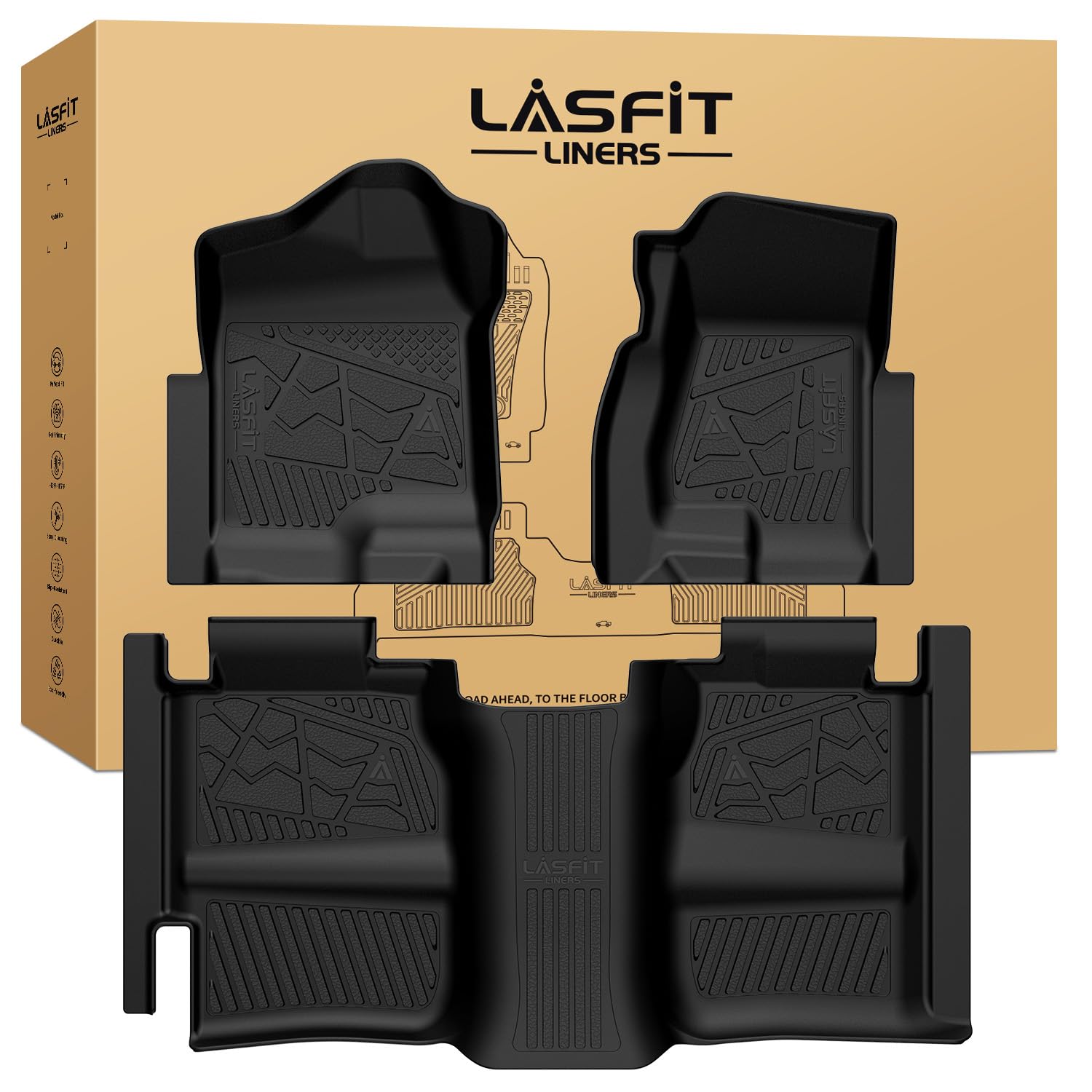 Photo 1 of ***SIMILAR*** LASFIT Floor Mats for Chevy Silverado/GMC Sierra Extended Cab 1500 2500/2500HD 1999-2007, 3500HD 2001-2007(2007 Fit Classic Body Only), All Weather TPE Custom Fit Floor Mats for Cars, 1st & 2nd Row