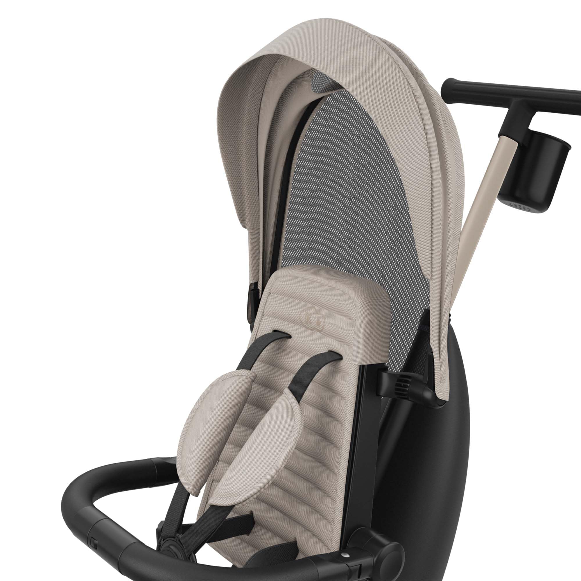 Kinderkraft Jazz 3 Triciclo, Asiento Giratorio 360°, posición semirreclinada, Plegable, Capota UPF 50+, Manillar para Padres, función de Bicicleta de Equilibrio, Beige