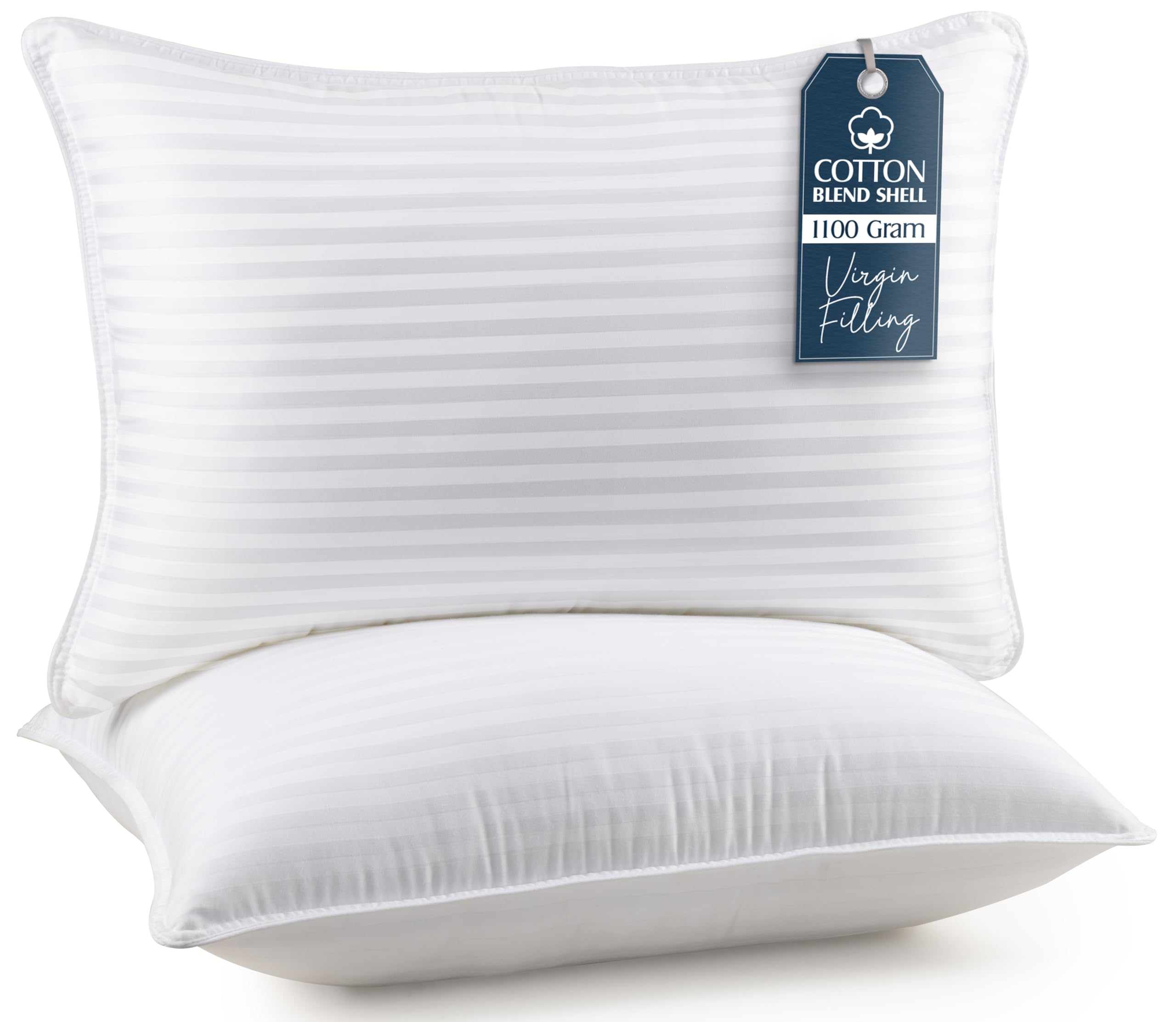 Utopia Bedding Pillows 2 Pack, (UK Standard) Polycotton Cover Hotel Quality Luxury Bed Pil...
