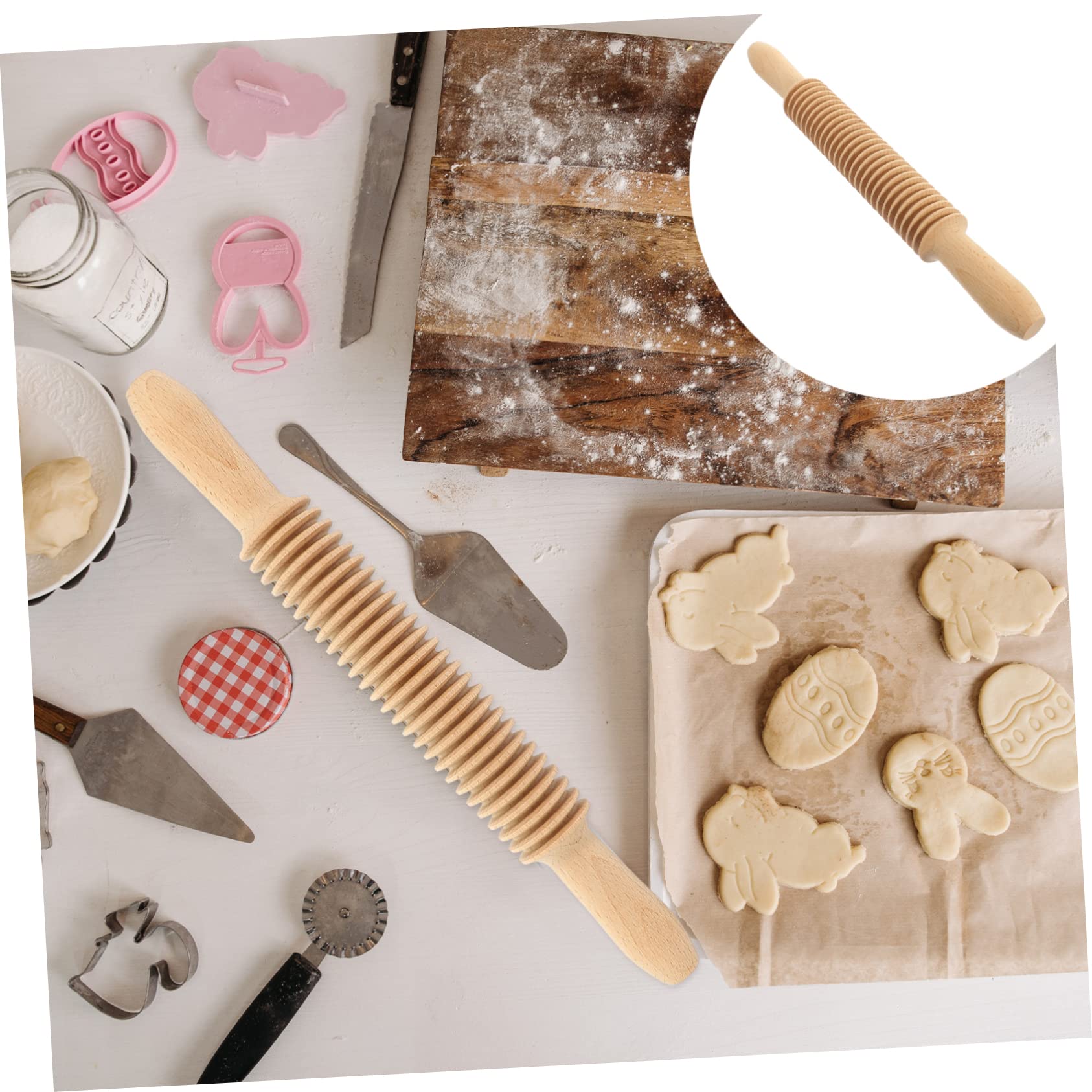 Mattarello per Maccaronara in Legno Angoli Arrotondati e Manico Confortevole, Rullo per Tirare la Pasta per Pane e Pizza in Cucina