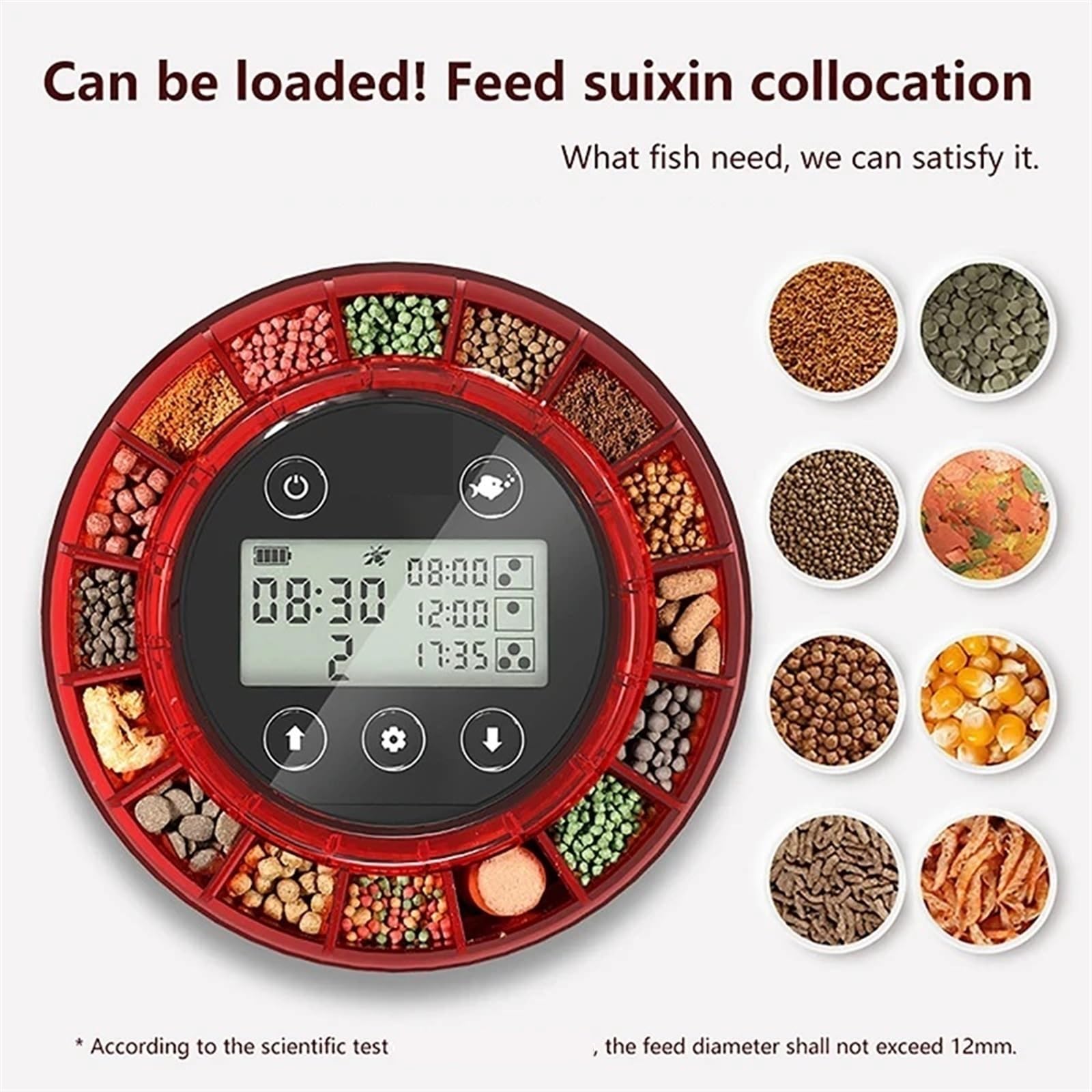 Mangiatoia Automatica per Pesci, Mangiatoia Automatica for Pesci for Acquario Distributore Automatico di Cibo con Timer Alimentatore con Timer Ricaricabile con Cavo USB Display LCD per Acquario
