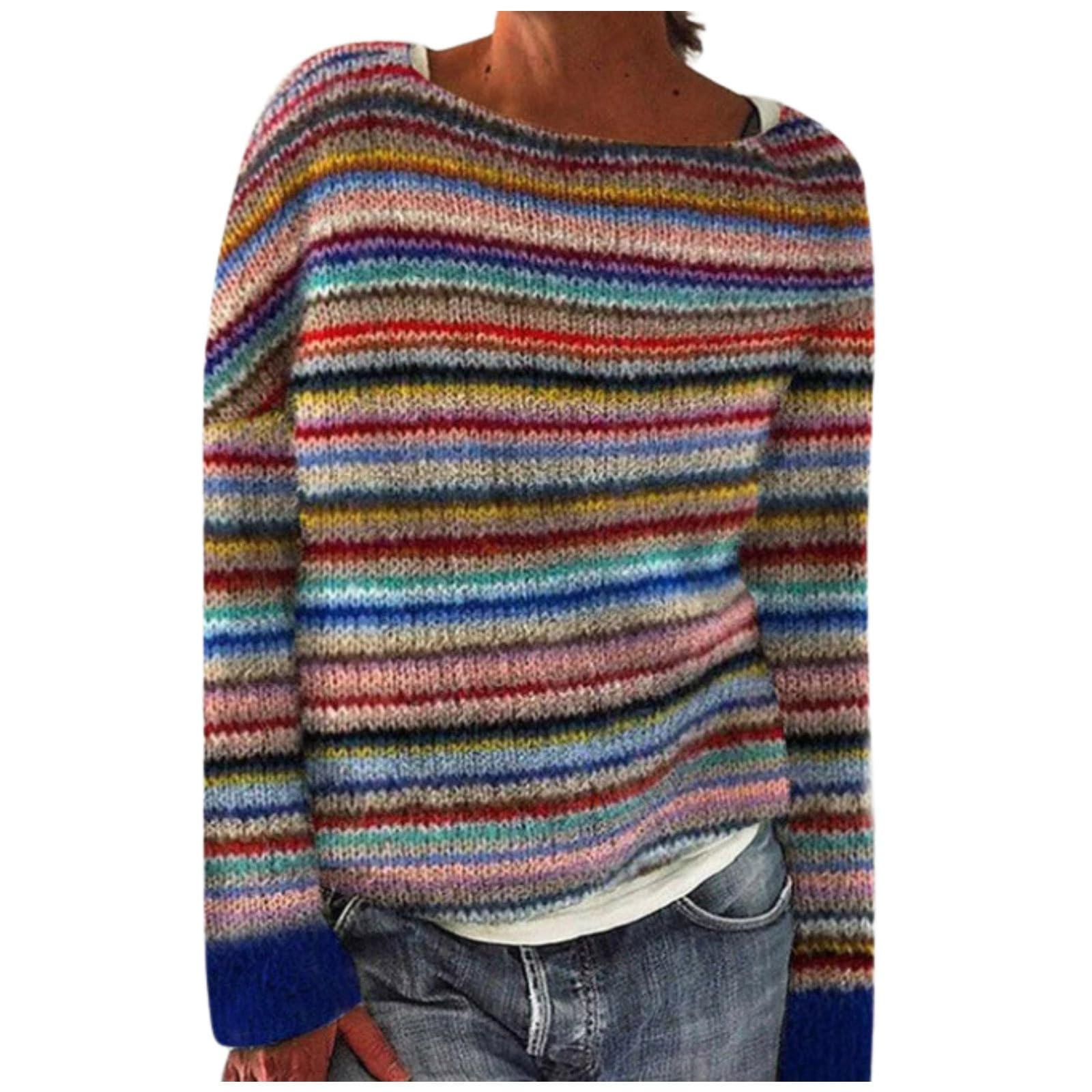 Maglioni da donna per le vacanze Fair Isle a maniche lunghe morbidi maglioni autunnali maglione fantasia brutto alla moda camicetta a tunica da donna maglioni per autunno e inverno top tinta unita