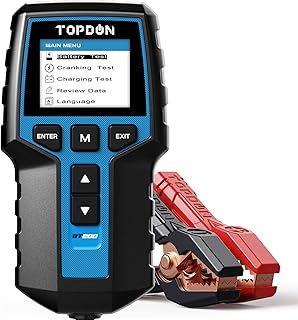 Topdon Car Battery Tester 12V 24V Load Tester, BT200 100-2000CCA Automotive Alternator Tester Digital Auto Battery Analyzer Charging Cranking System Tester for Car Truck Motorcycle ATV SUV Boat Yacht