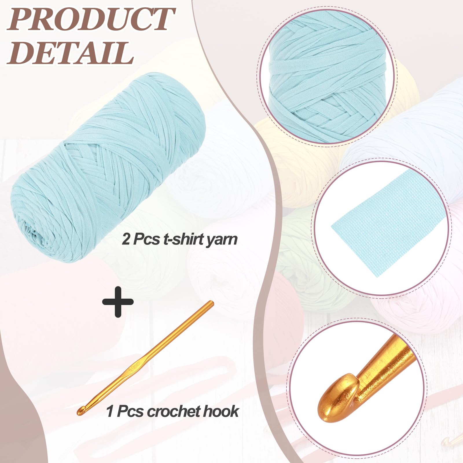 PATIKIL T-Shirt Yarn for Crocheting with 1 Crochet Hook - Image 3