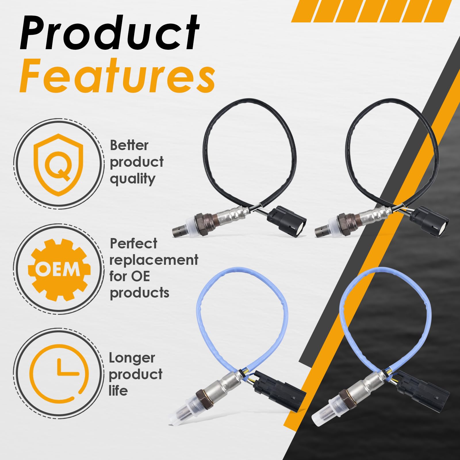 Ford Header O2 Sensor Plug V6 Engine Sensor O2 Sensor Set (4pcs) - Upstream & Downstream Oxygen ...