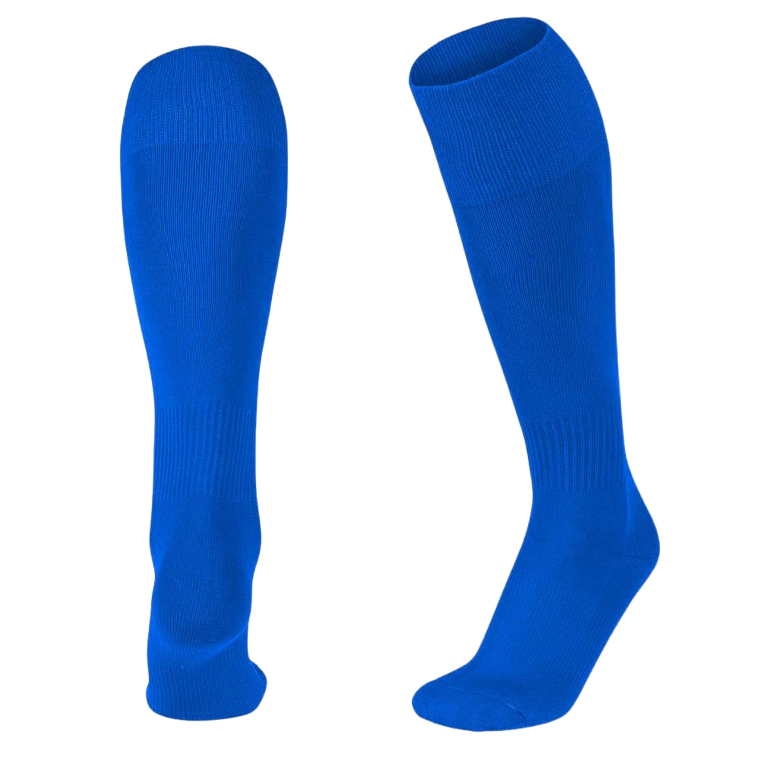 Shopmcr Unisex Kids Blue Football, Rugby, Hockey Sports Knee High Long Socks, Kids, Adults, Juniors Knee High Football Socks Outdoor Game Soccer Socks (6-11, )