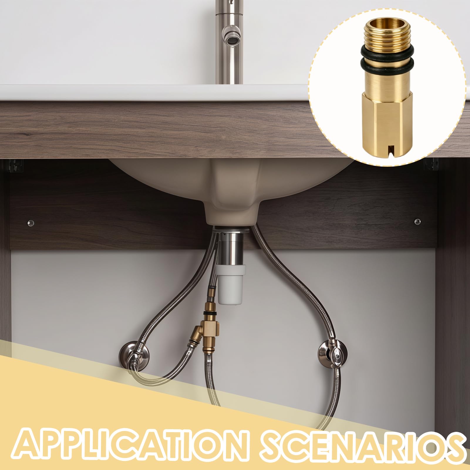 2 Tapones Ciegos de Latón M10 - Tappón Impermeable para Conexiones de Agua Fría y Caliente, tapón ciego grifo,Compatible con Grifos de Cocina y Baño (Rosca de 10 mm)