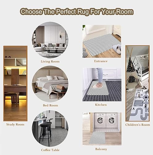 Miniatura 7 de Alfombra suave de estilo retro de los años 70 para interiores, de 3 x 4, para dormitorio, sala de estar, habitación de los niños, decoración del