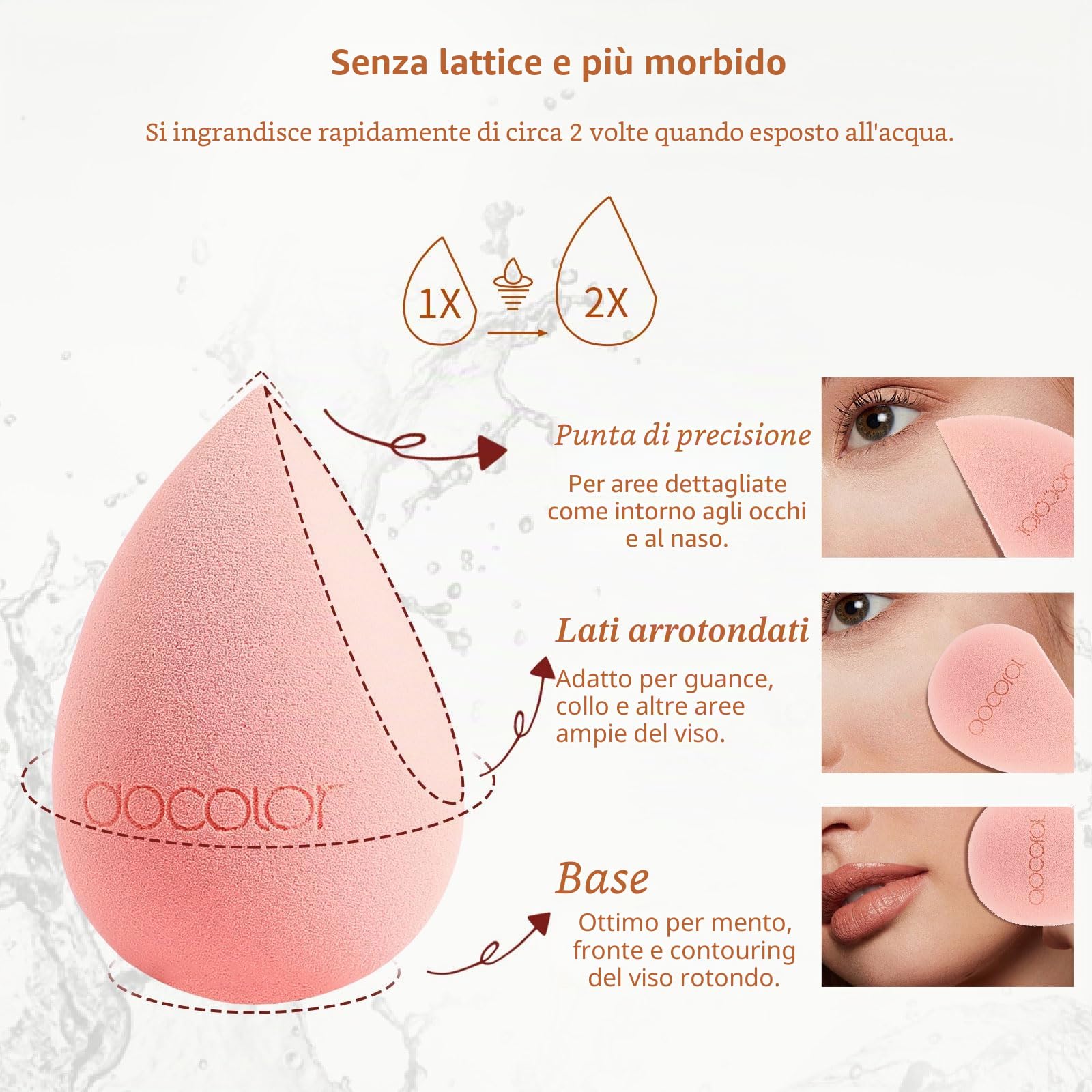 Set Pennelli Make Up 17 Pezzi Synthetic con Spugnetta e Trousse in Pelle PU per Fondotinta, Correttore, Blush, Ombretto
