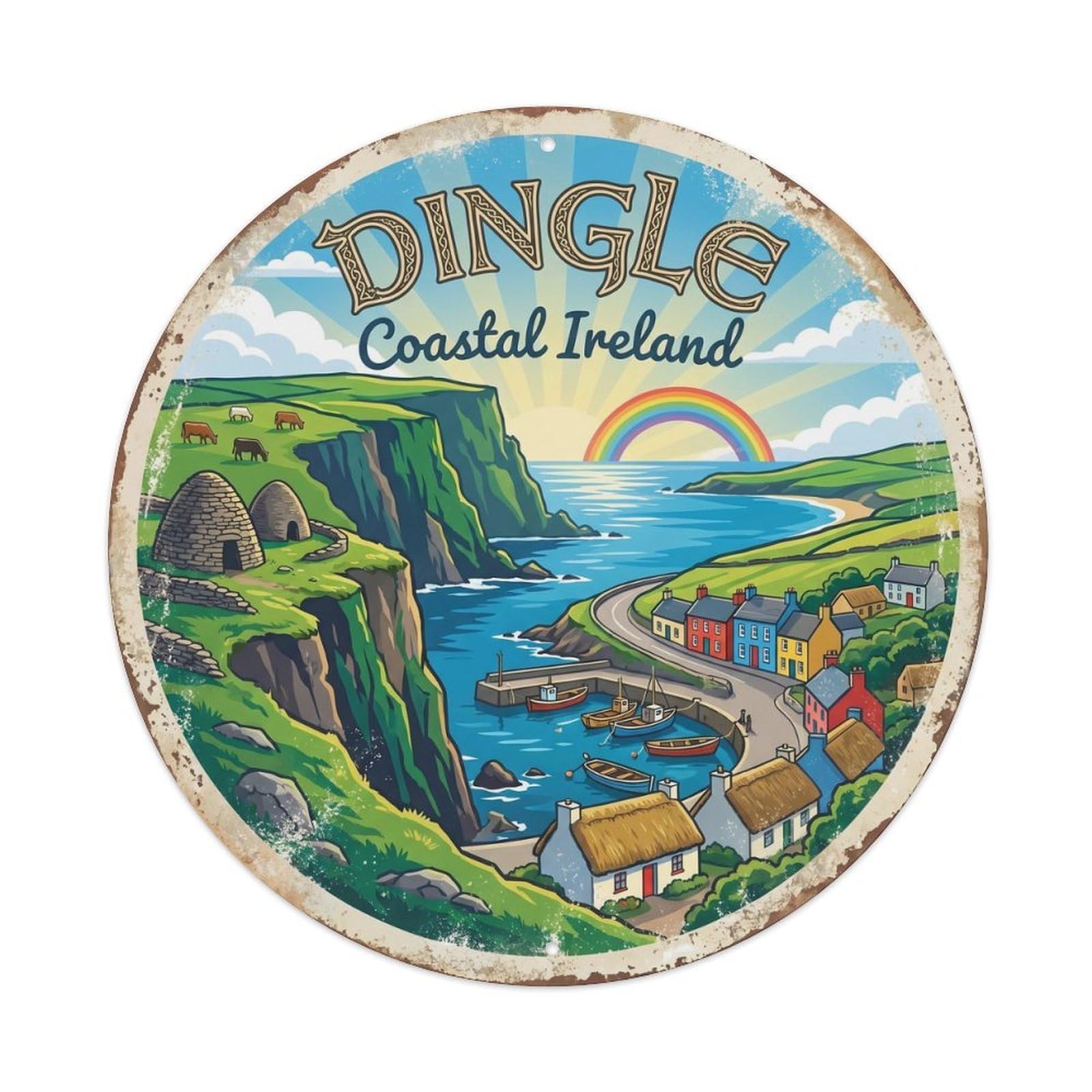 Vintage Travel Dingle Peninsula Countryside Metal Tin Sign