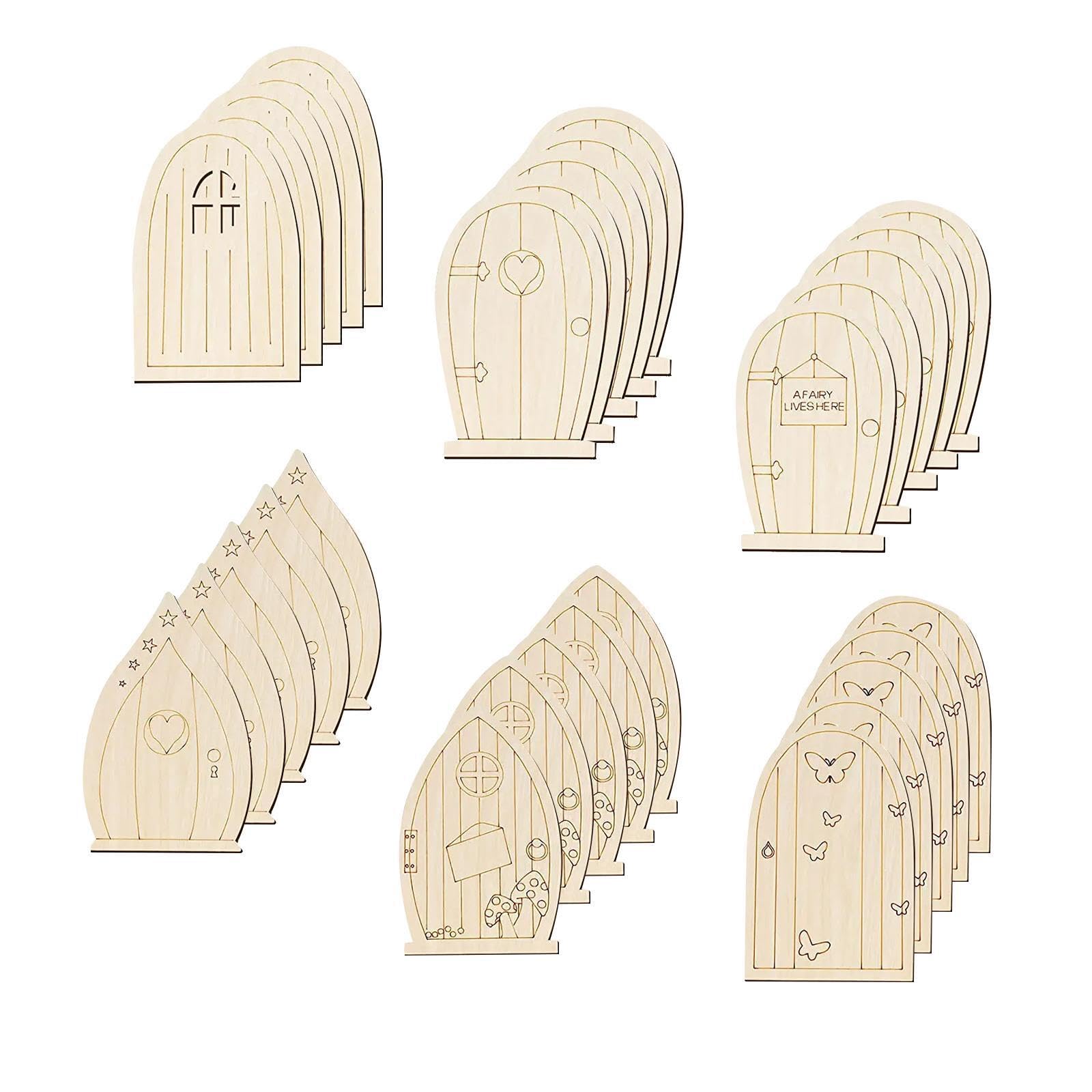 QUXVUIS Fairy Door Durable Wooden Miniature Pieces Kids Scrapbooking and