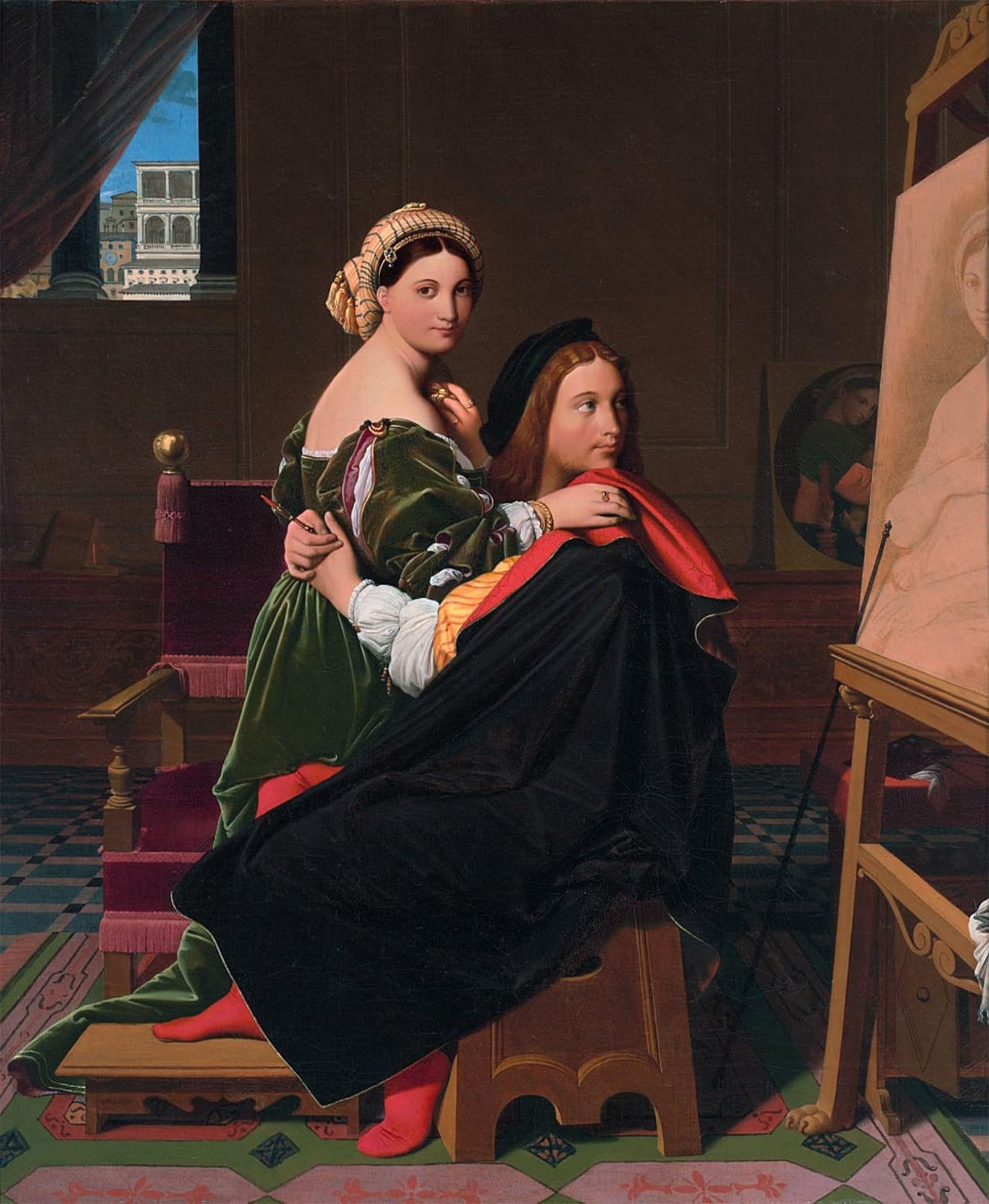POSTERIIk Vintage Print Pop Art Landscape Artwork Raphael and the Fornarina by Raffaello Sanzio Raphael Art Prints for Office Home Decor 60x90cm