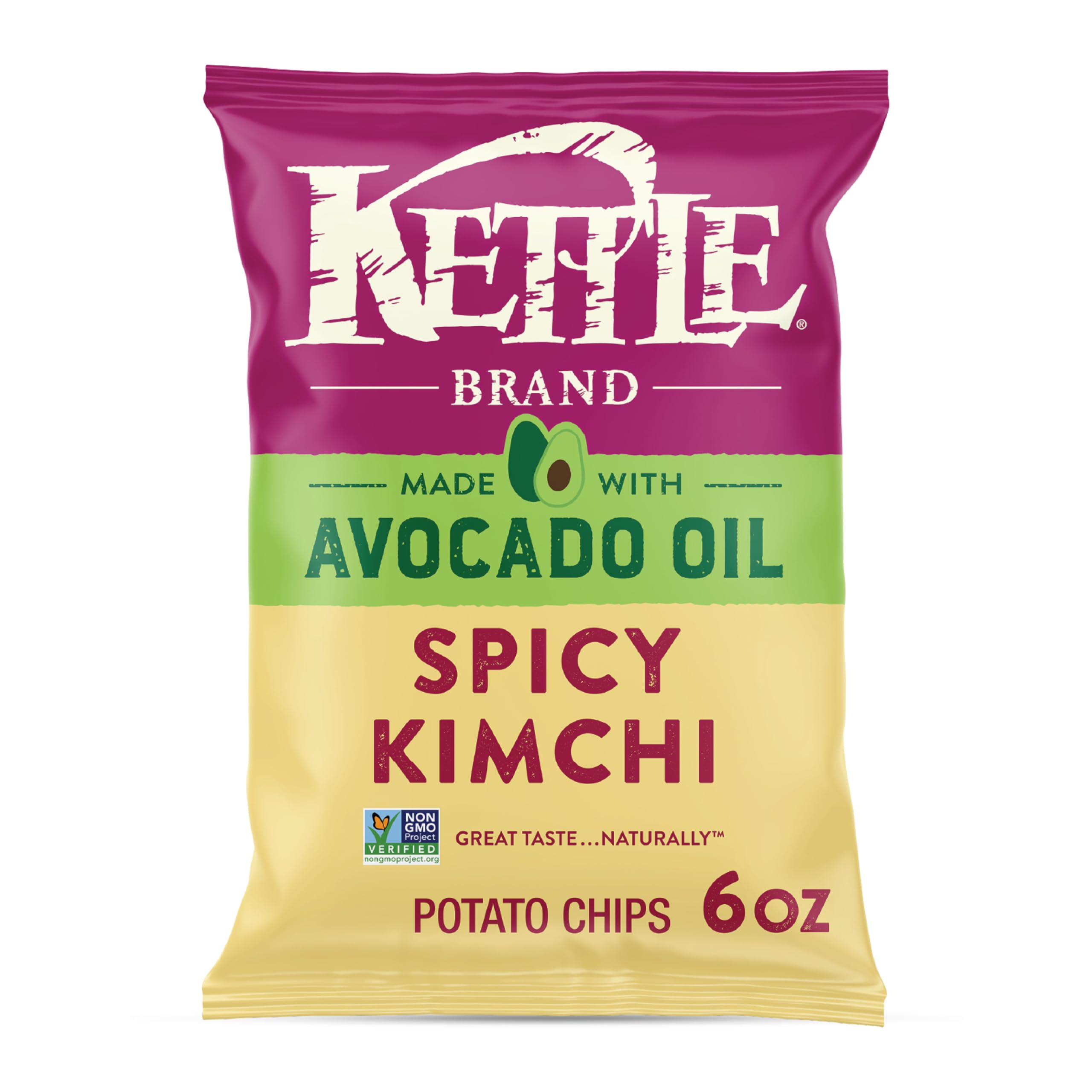 Kettle Brand Made with Avocado Oil Spicy Kimchi Potato Chips, 6 Oz Bag