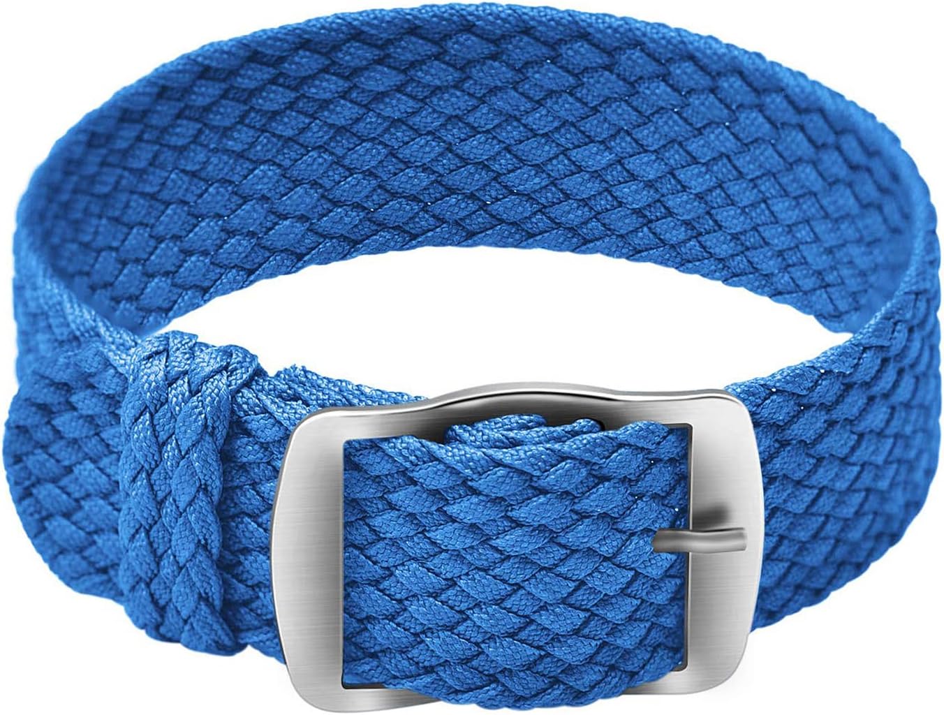 ULLCHRO Nylon Watch Strap Replacement Perlon Braided Woven Watch Band NATO Men Women - 14mm, 16mm, 18mm, 20mm, 22mm Watch Bracelet with Stainless Steel Silver Buckle