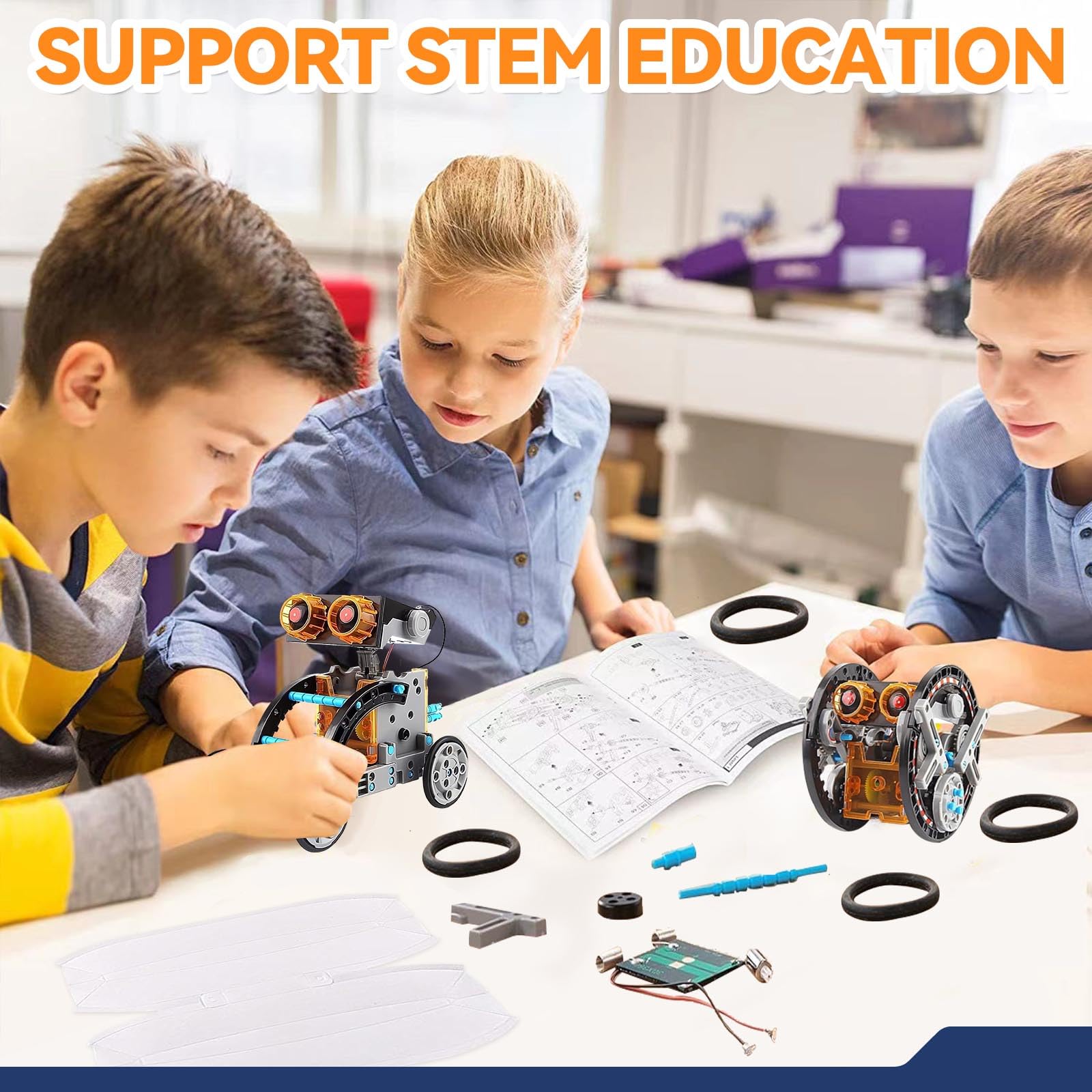 Kit Robot Solaire, 29 en 1 Robot Jouet Enfant Maquette Voiture Jeux de Construction Robotique Éducative Exterieur Experiences Scientifiques Cadeau pour Garçon Fille