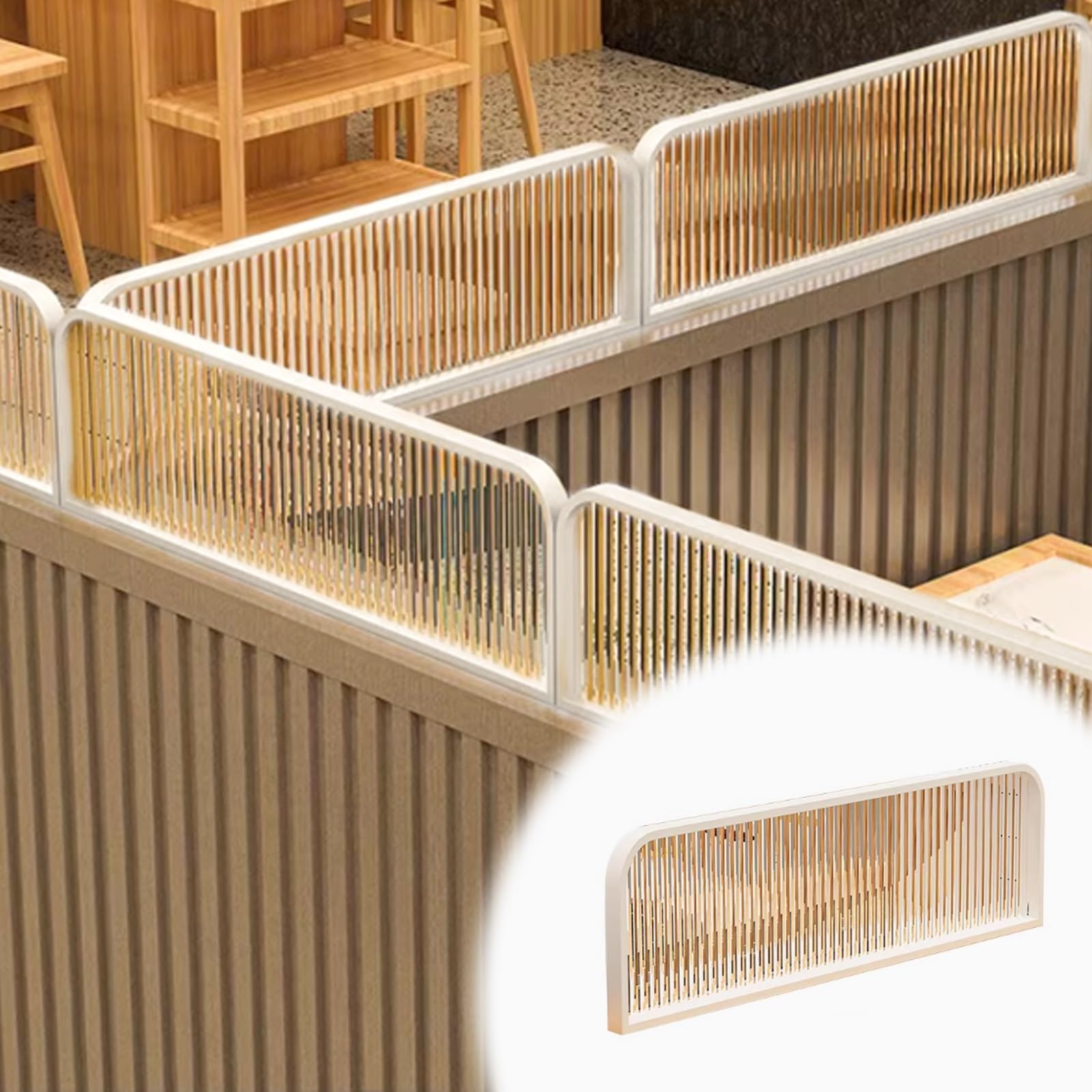 Cloison de séparation de pièce en fer et verre pour créer un coin repas intime au restaurant