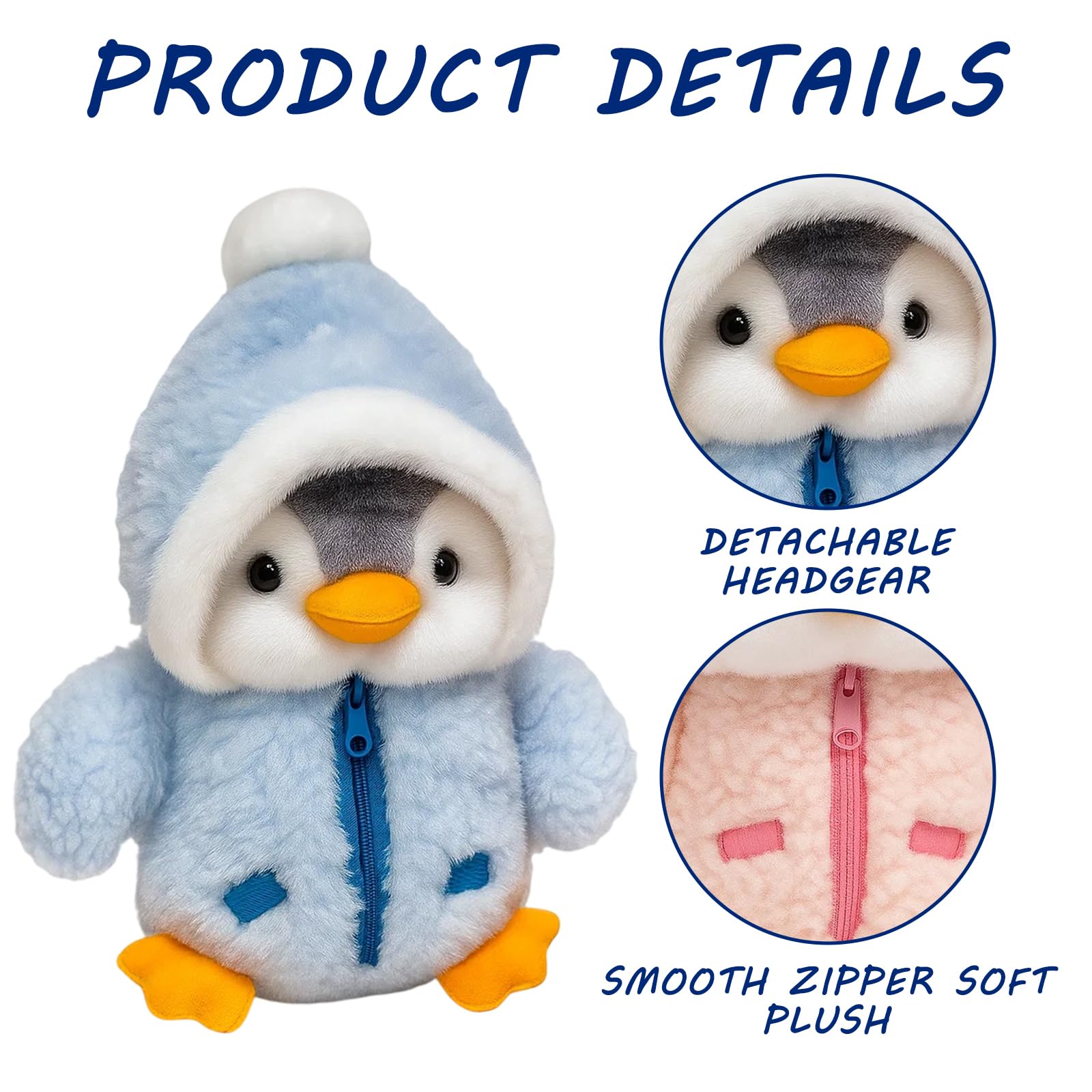 YcsRnn 2 Pack Penguin Teddy, Penguin Plush Toys, Soft PP Cotton Filled Stuffed Animals - Image 3