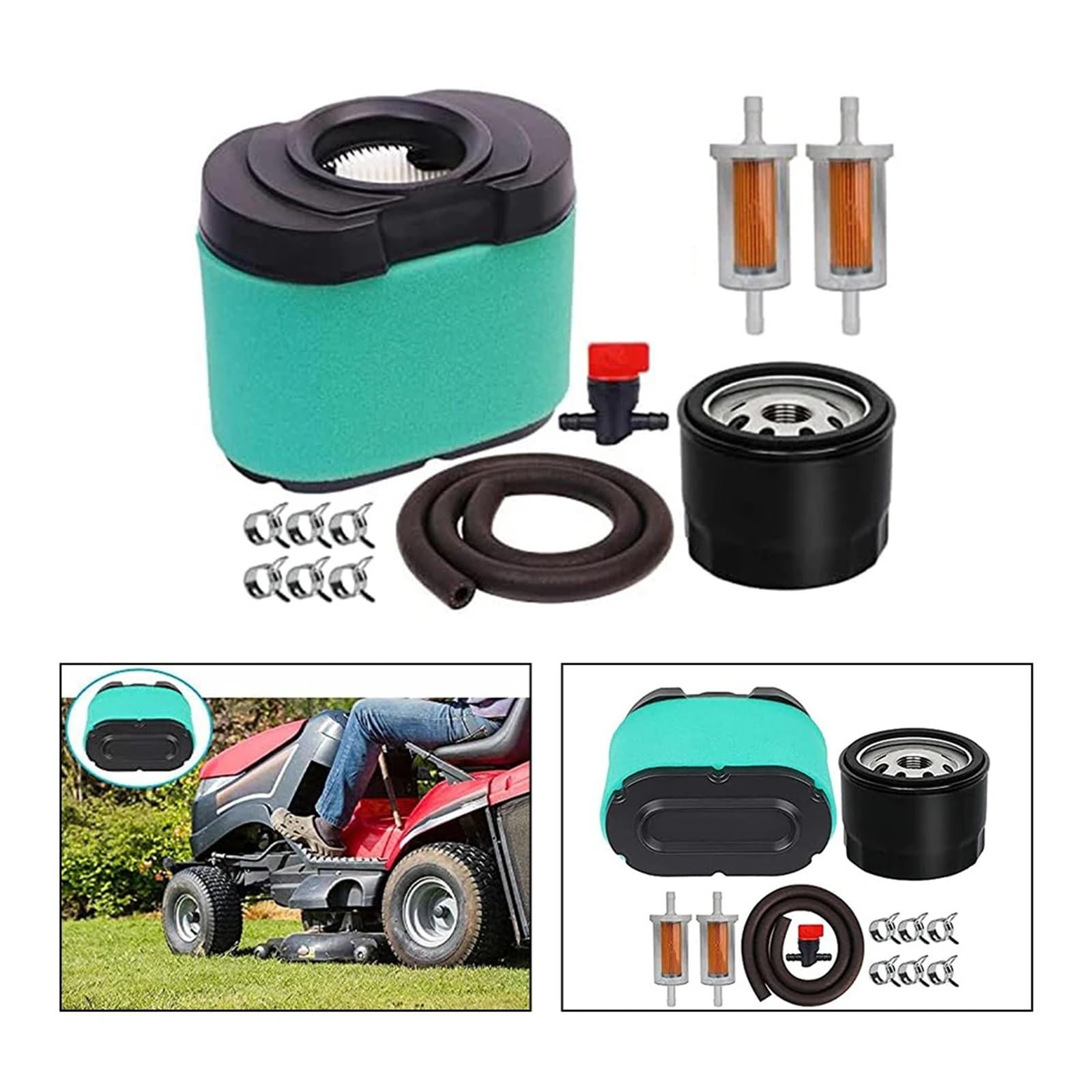 Compatible con GY21057 MIU11515 Filtro 492932S 492932 Filtro de aceite 695666 Filtro de combustible Kit de reemplazo de herramientas eléctricas de jardinería Kit de filtro de aire