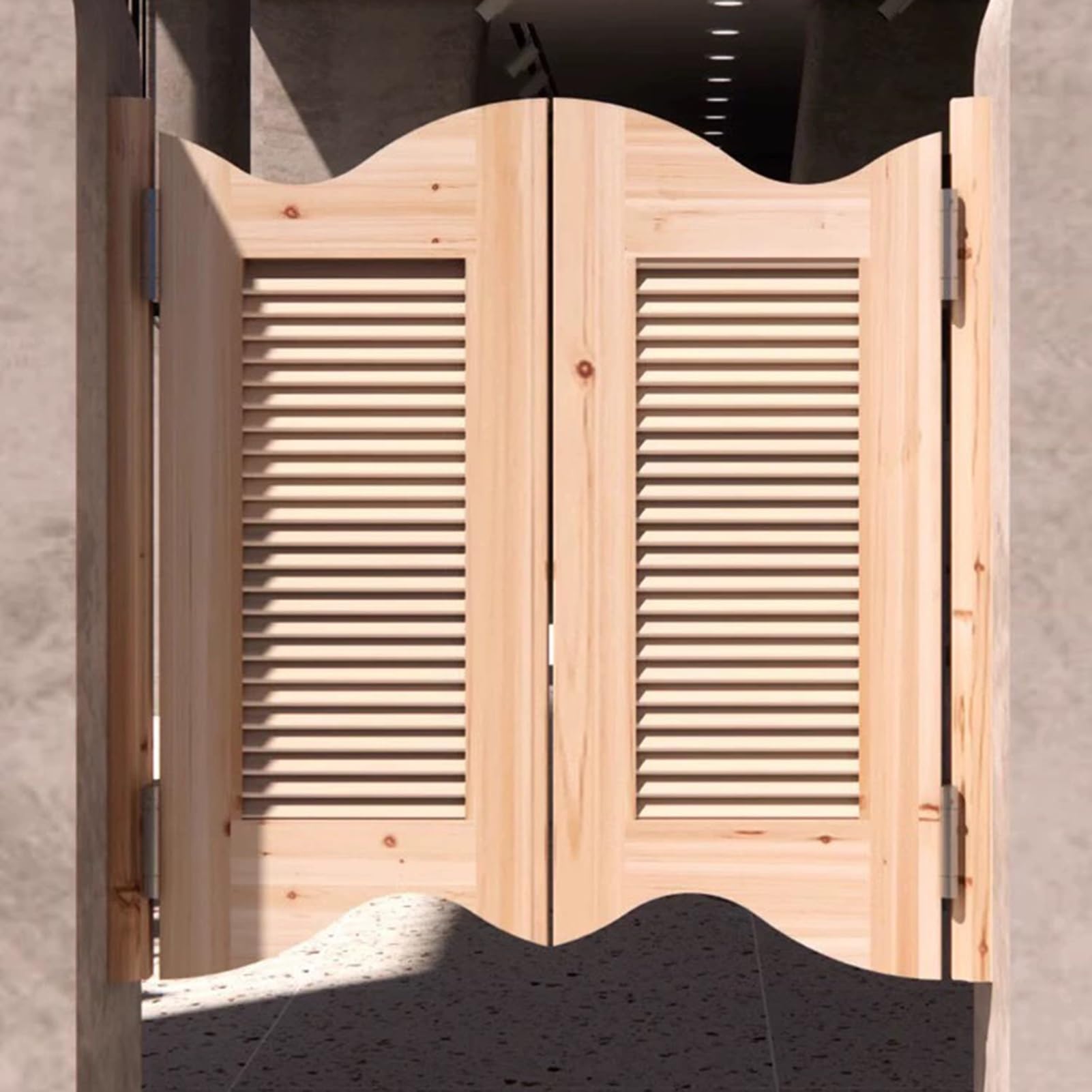 Amazon.co.jp: 未塗装木製サルーンスイングドア、スイングドアカフェ