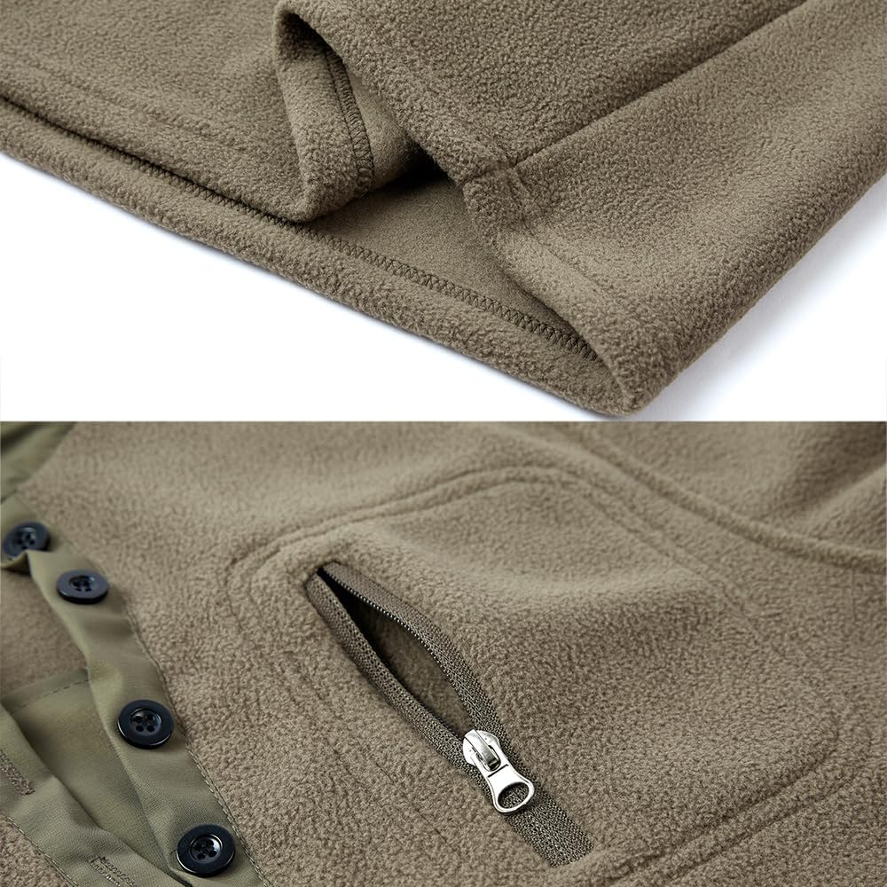 TOMITANY Men’s Fleece Sweatshirts Long Sleeve Button Up Tactical Shirts American Flag Printed Henley Shirts Patriotic Shirt - Image 5