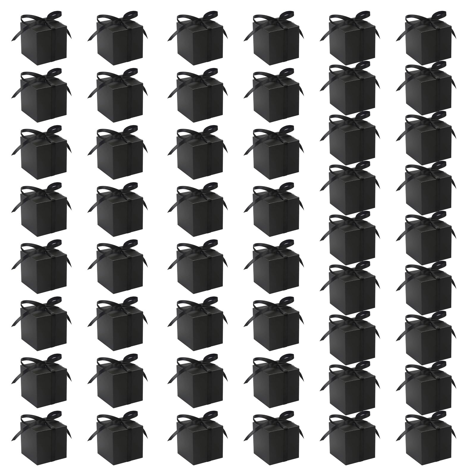 Xjdzineq 50Pcs Square Treat Boxes 3x3In Cookie Candy Case Candy Party Fillers for Candies Cookie Chocolate Packaging Wedding Party Supplies