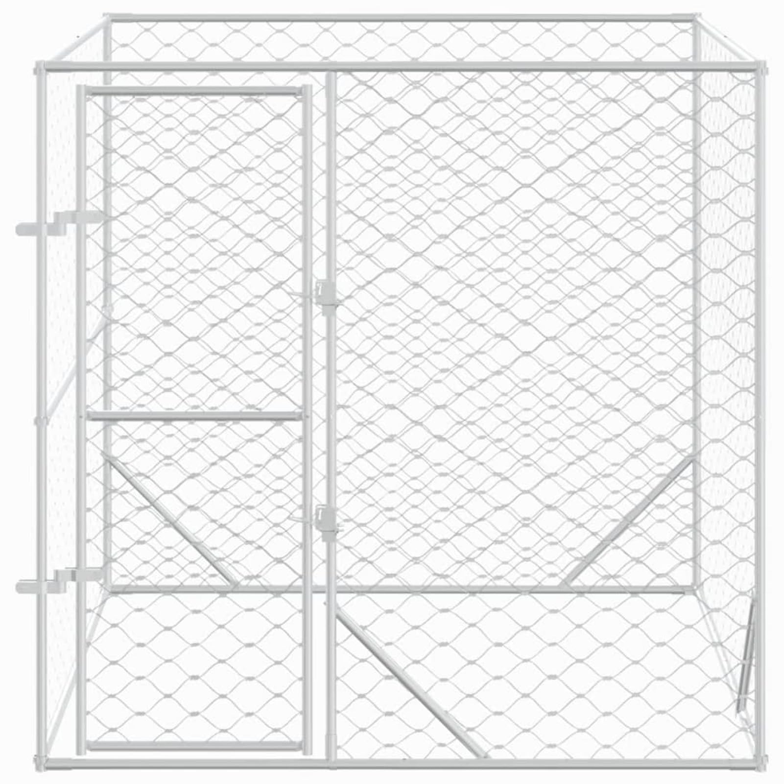 Gabbia per Cani da Esterno Grande - Kennel Recinto a Maglie in Acciaio 2 x 2 x 2 m