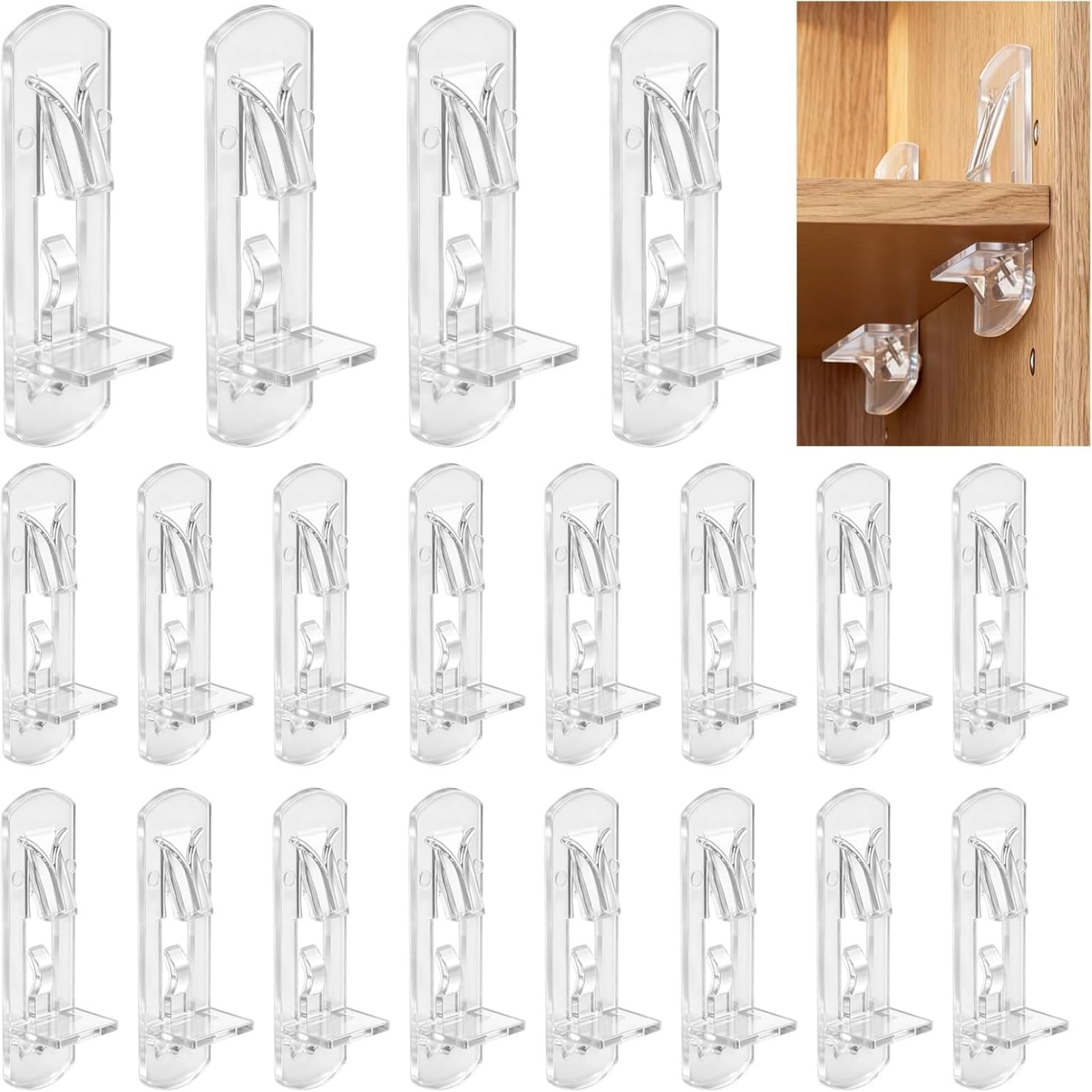 Kalttoy Multicolor 60Pcs Clear Shelf Clip For Secure Installation On 20Mm Thick Shelves Compatible For 5Mm Pre Drilled Holes Hardware Fixture