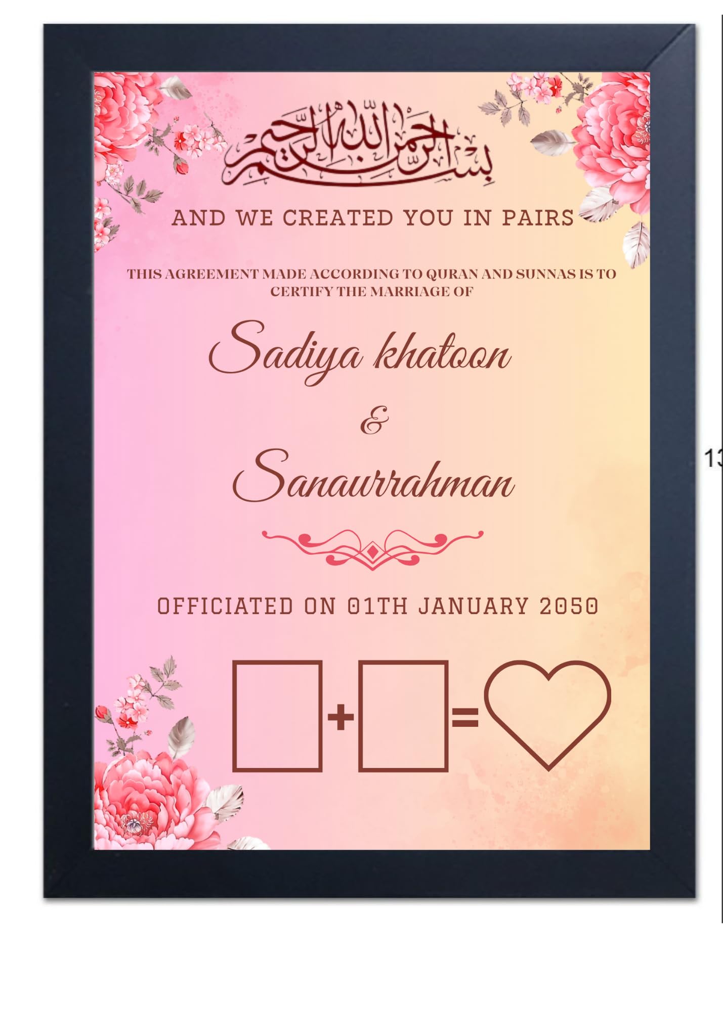 Islamic Marriage Certificate