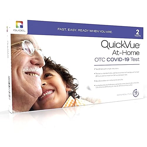 Quidel QuickVue at Home OTC COVID-19 - Kit de prueba de COVID-19, muestra de hisopo nasal autorecogida, resultados rápidos de 10 minutos, kit