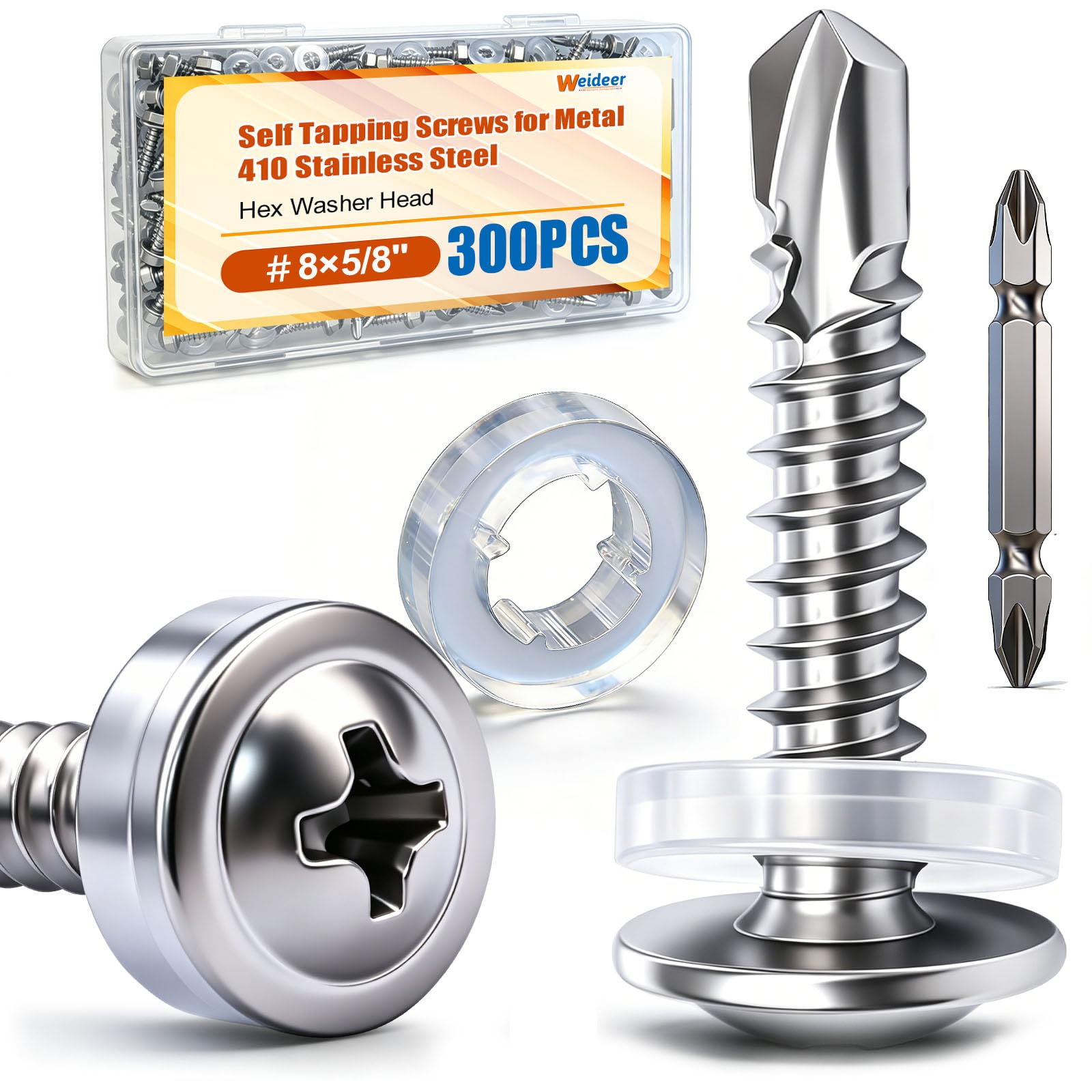 Self-Tapping Stainless Steel Screws - 250 Pack -28