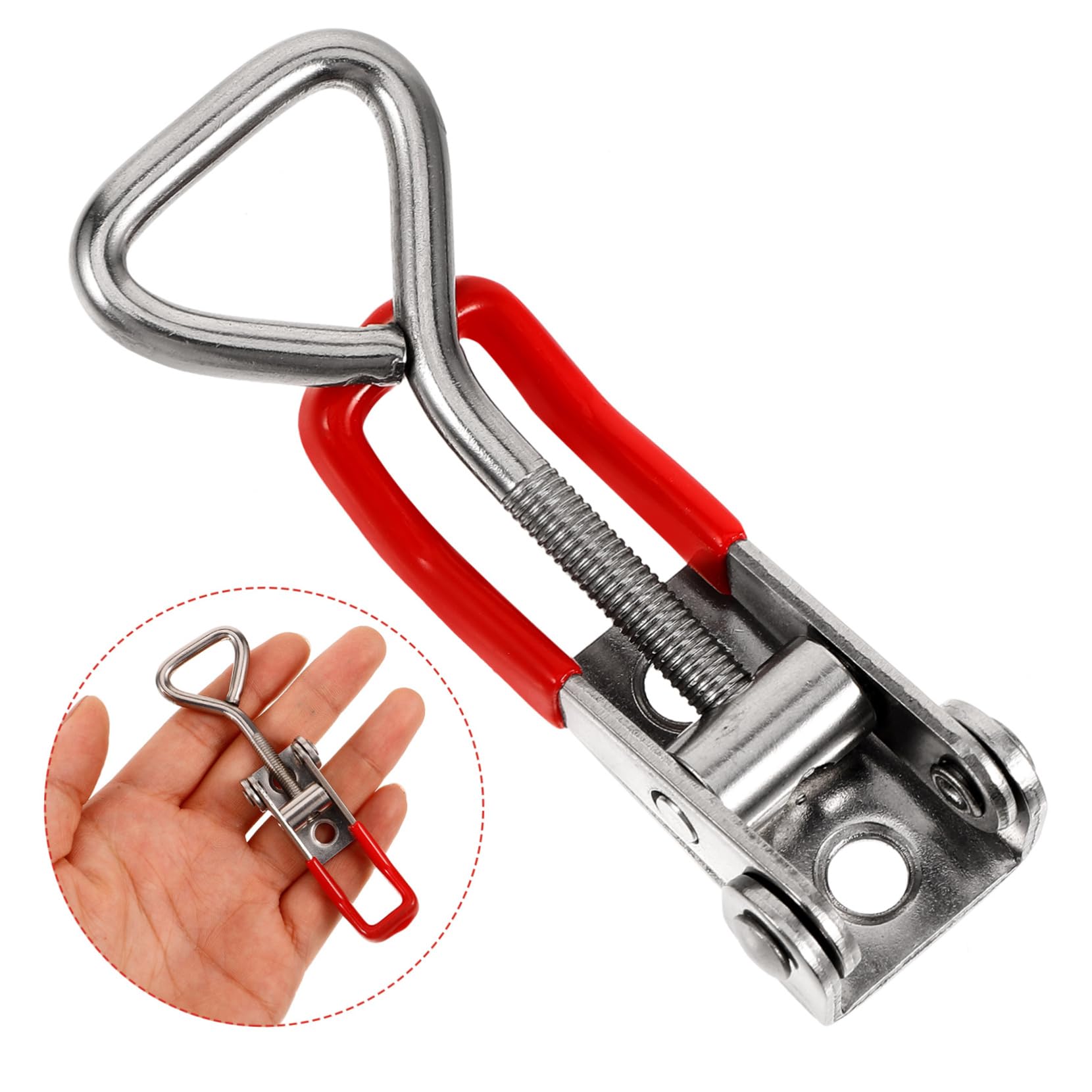 HOMOCONO Stainless Steel Door Buckle Jig Latch Clamp Adjustable Toggle Clamp Latches Toggle Latch Metal Cabinet Clasp Lock Toggle Clamp for Door Adjustable Latch Hardware Latch Hasp Clamp