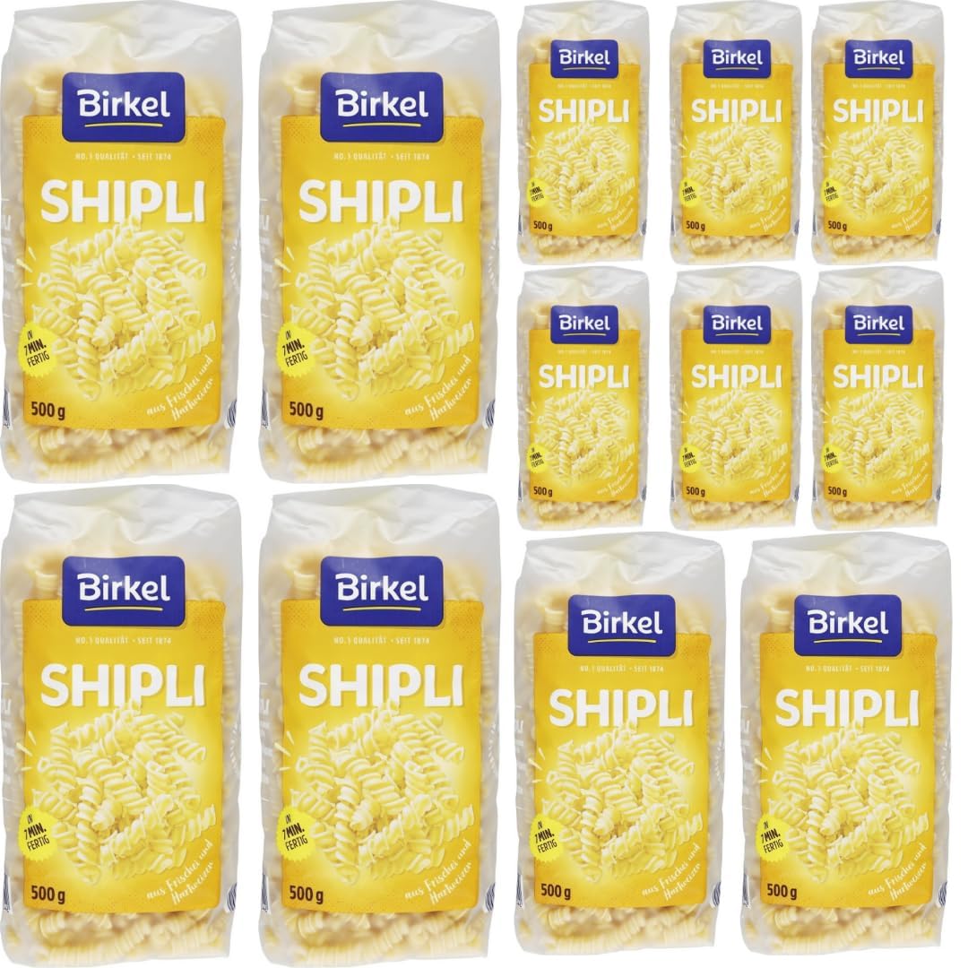 Mit Pufai Grocery, Birkel's No. 1 Shipli aus Hartweizen und Frischei Pasta Nudeln 500 gramm x 12 Stück