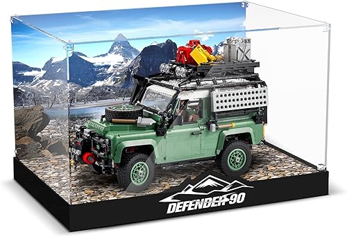 Vitrina acrílica para Lego Land Rover Classic Defender 90, caja transparente a prueba de polvo para Lego 10317, placa acrílica transparente con base