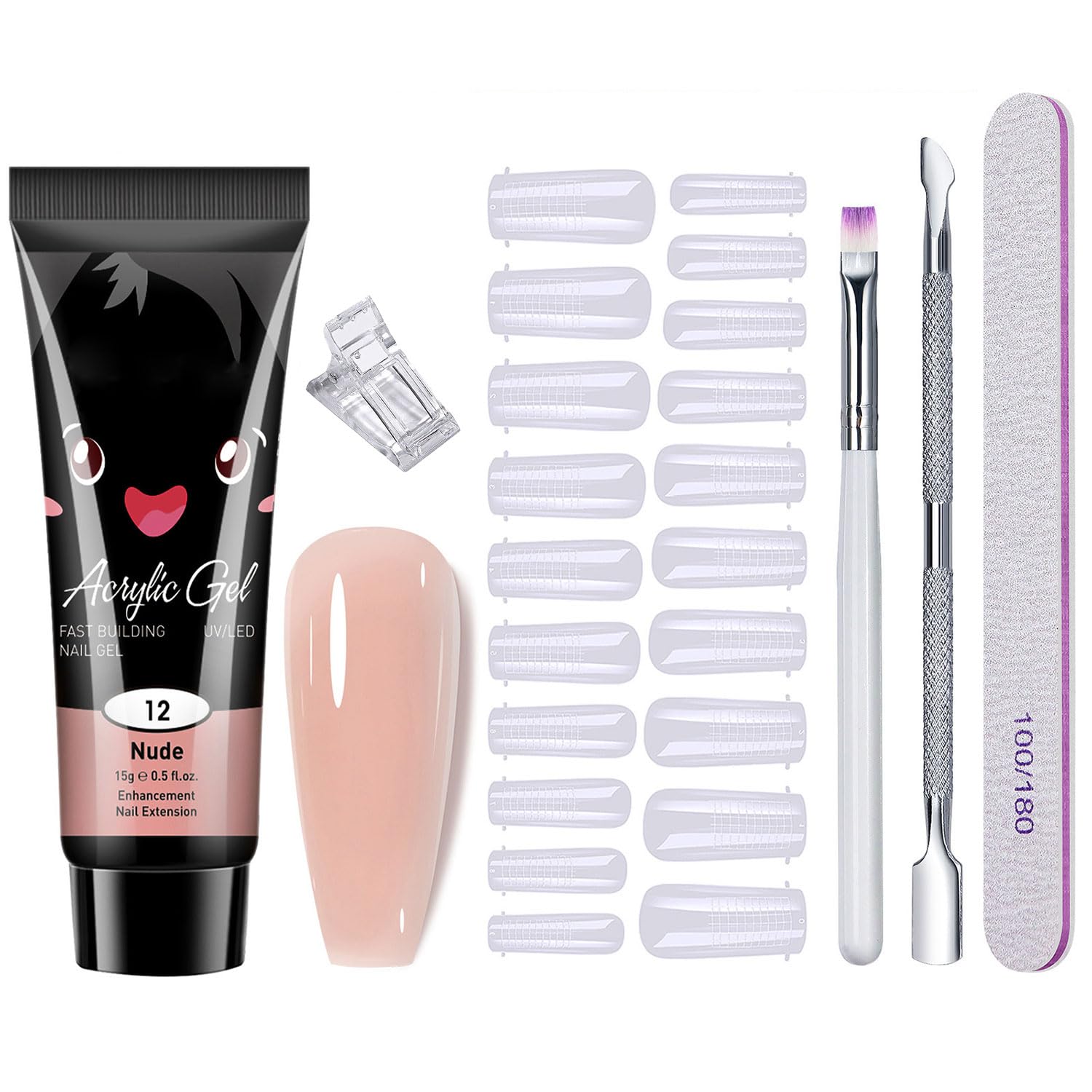 Kit Acrygel Unghie Completo,Kit Polygel Unghie,Polygel per Unghies,Poly Nail Gel Acrilico,Gel Unghies Ricostruzione,per Principianti e Professionisti Manicure da Salone