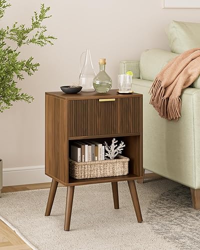 Miniatura 5 de Mesita de noche, mesa auxiliar pequeña, mesita de noche con cajón, mesita de noche moderna, mesa auxiliar para dormitorio, sala de estar (a rayas de