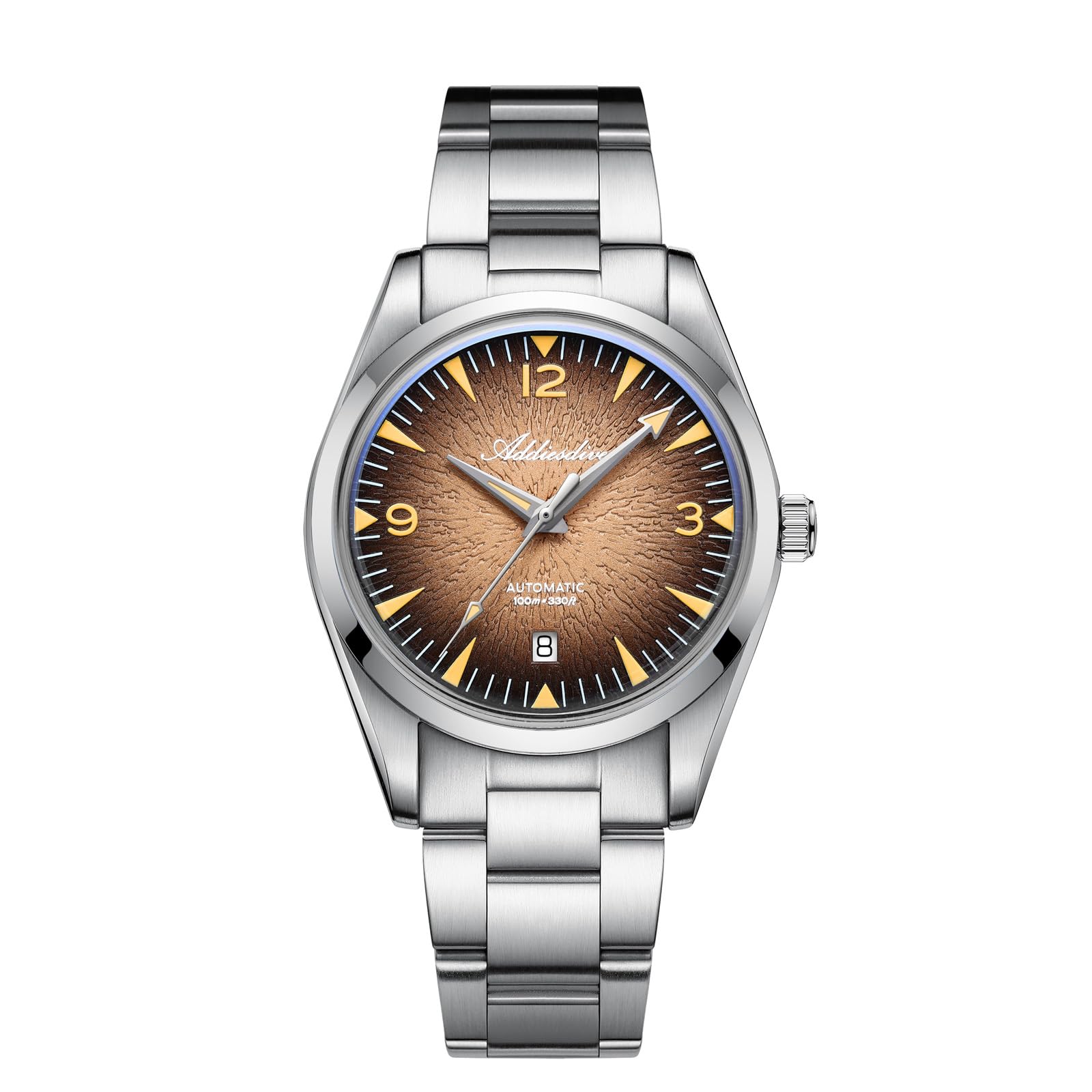 ADDIESDIVE Mens Watch Automatic NH35/8215 200M Luminous Easy to Read Dial Wrist Watch Minimalist Fashion Simple Watch Analog Date with Leather Strap and Bracelet