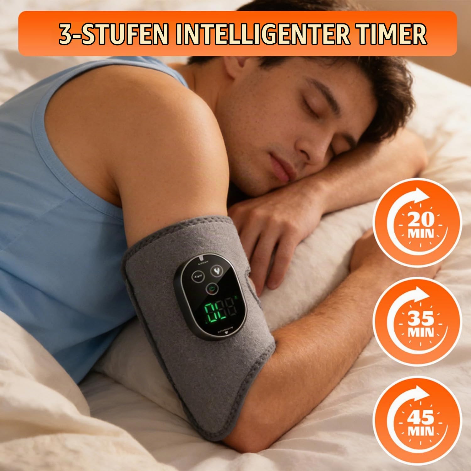 2 Stück Elektrischer Fußmassager, 3-in-1Cordless Fußmassager mit Timer | Vibrationsmodi & 6 Wärmestufen, Fußmassagegerät zur Durchblutung, Portable Cordless Ankle Massagers Schmerzen & Müde Beine