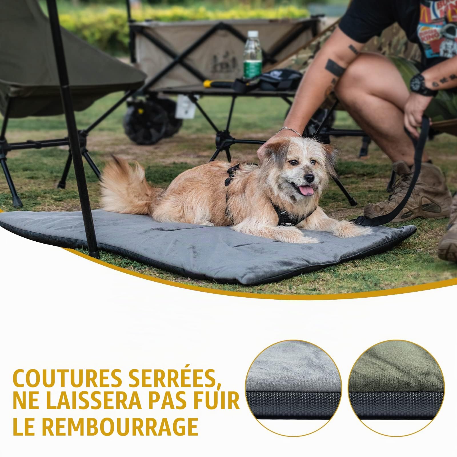 OneTigris Couverture pour Chien 110 cm x 68 cm - en Velours épais - Chauffante - pour Chiens de Grande et Moyenne Taille - Voyage - Camping - Extérieur - Réversible et Portable - Lavage à la Main