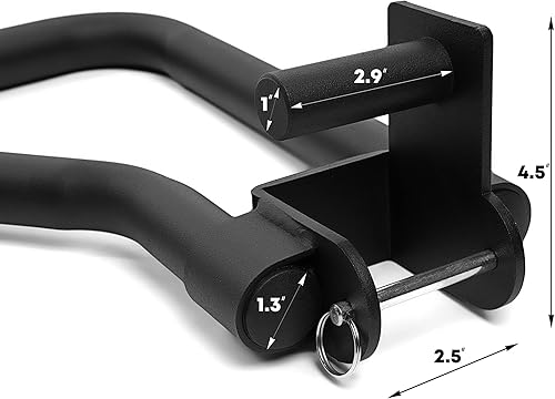 Miniatura 4 de AmStaff Fitness Dip Bar Attachment for Squat & Power Rack  Compatible for 2x2" - 2.5x2.5" - 3x3" Inches Tube with 1-Inch Hole Racks  (Pair)