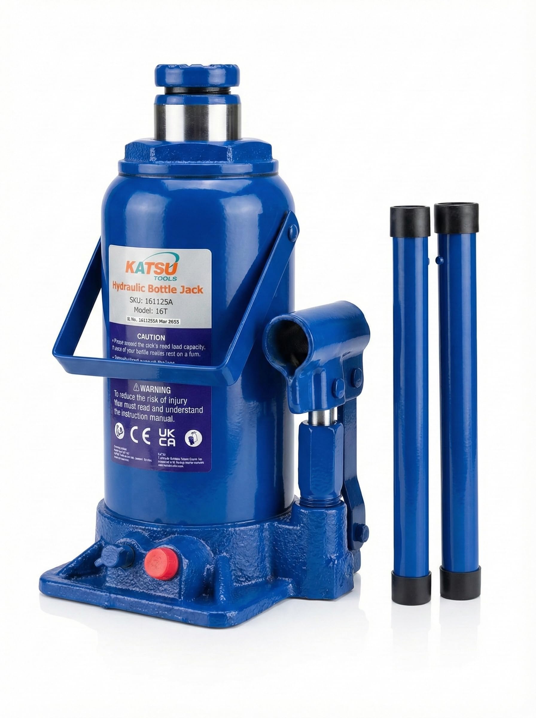 KATSU Hydraulic Bottle Jack 16 Ton Heavy Duty Lifting Stand Jack For Small Or Large Vehicles 161125A