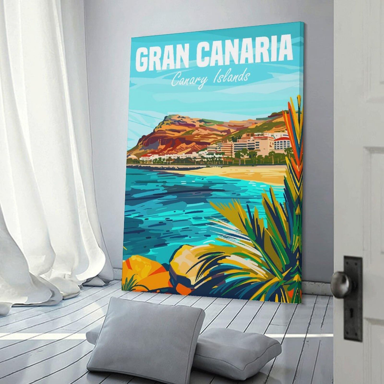 Junmoney Gran Canaria Canary Island Wall Art Print, 20x30inch(50x75cm), for Lounge Decor, Bedroom Walls Or Flats, Decorative Artwork for Empty Walls