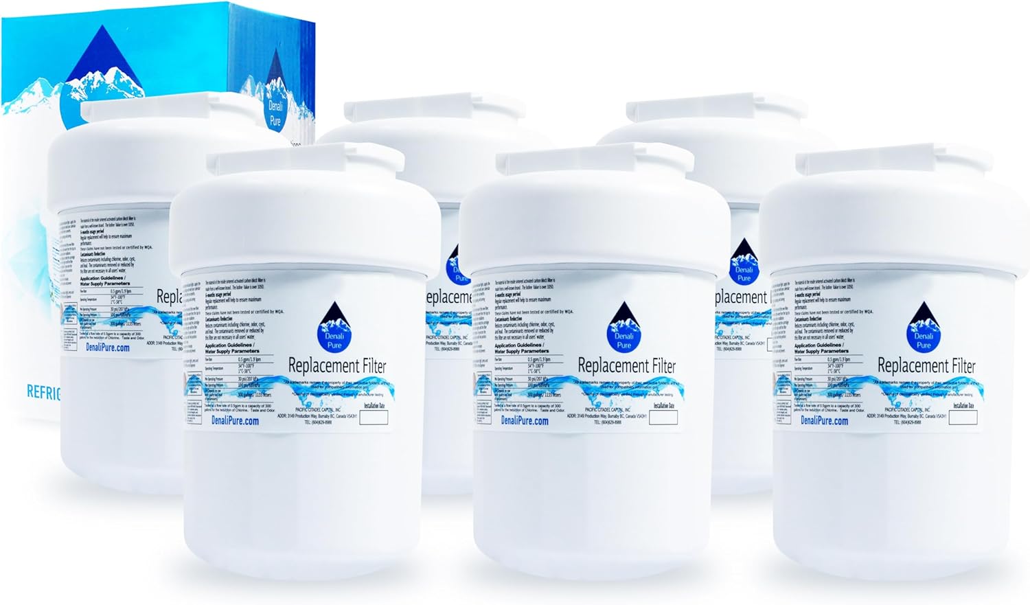 6-Pack Replacement for Hotpoint HSM22IFTASA Refrigerator Water Filter - Compatible with Hotpoint MWF, MWFP Fridge Water Filter Cartridge