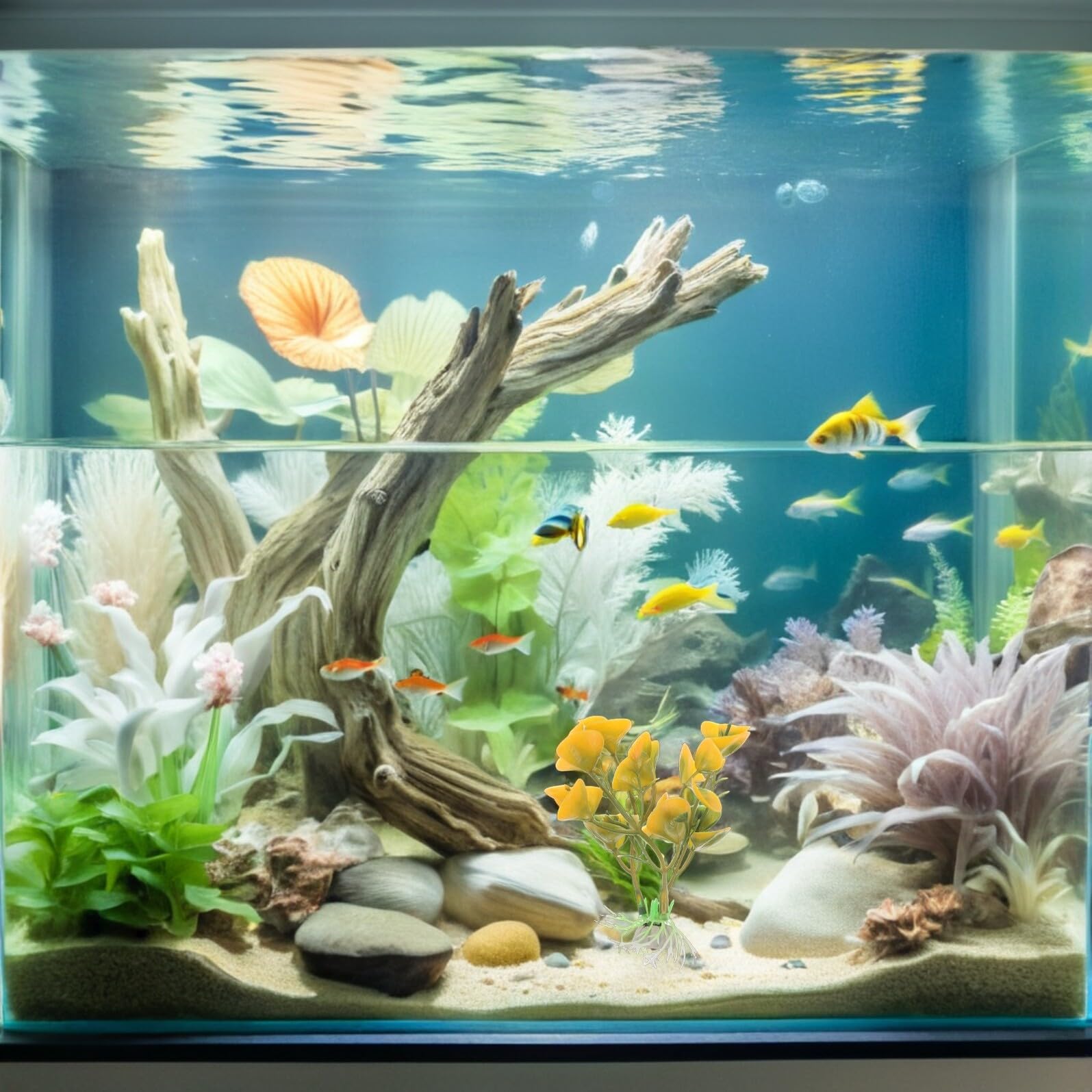 Mikikit 50 Piezas Accesorios De Peces Plantas De Simulación De Acuario Plantas Artificiales para Peceras Pecera De Simulación