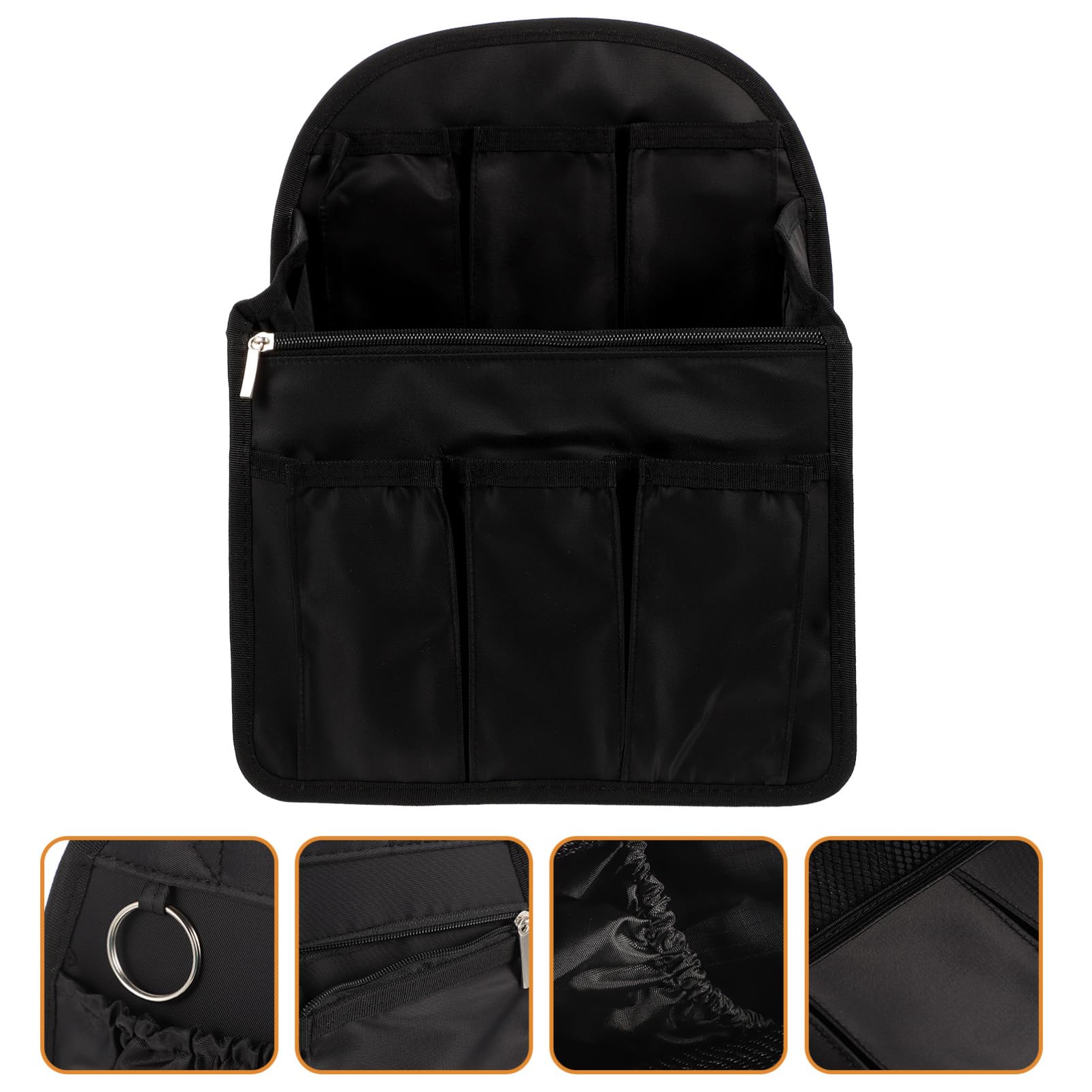 BESPORTBLE Inserto Organizer per Zaino e Borsa a Tracolla, in Nailon Nero, Leggero e Compatto, per Cellulare e Portafoglio, Viaggio e Casa
