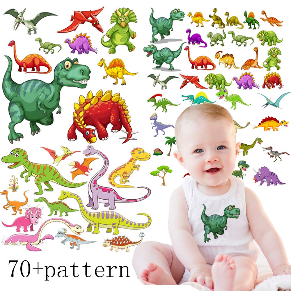 Buy Baby Iron on Transfers Patches Kids 4 Set Dinosaur Heat Transfer