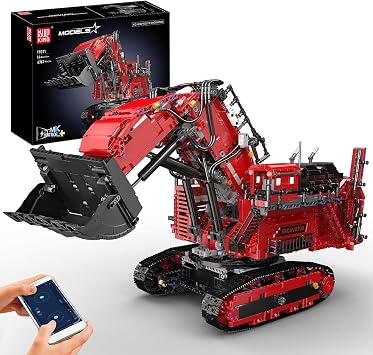 Mould King 17071 MOC Technik Remote Controlled Excavator for RH400 Crawler Excavator Technology Control + Excavator Truck Model Clamping Blocks Construction RC Vehicle Clamping Blocks Kit (4767 Pieces)