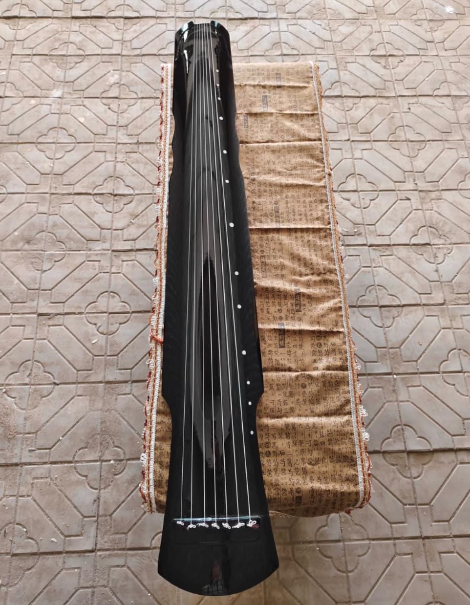 Guqin Old Paulownia 7 cuerdas negro China instrumentos de cuerda