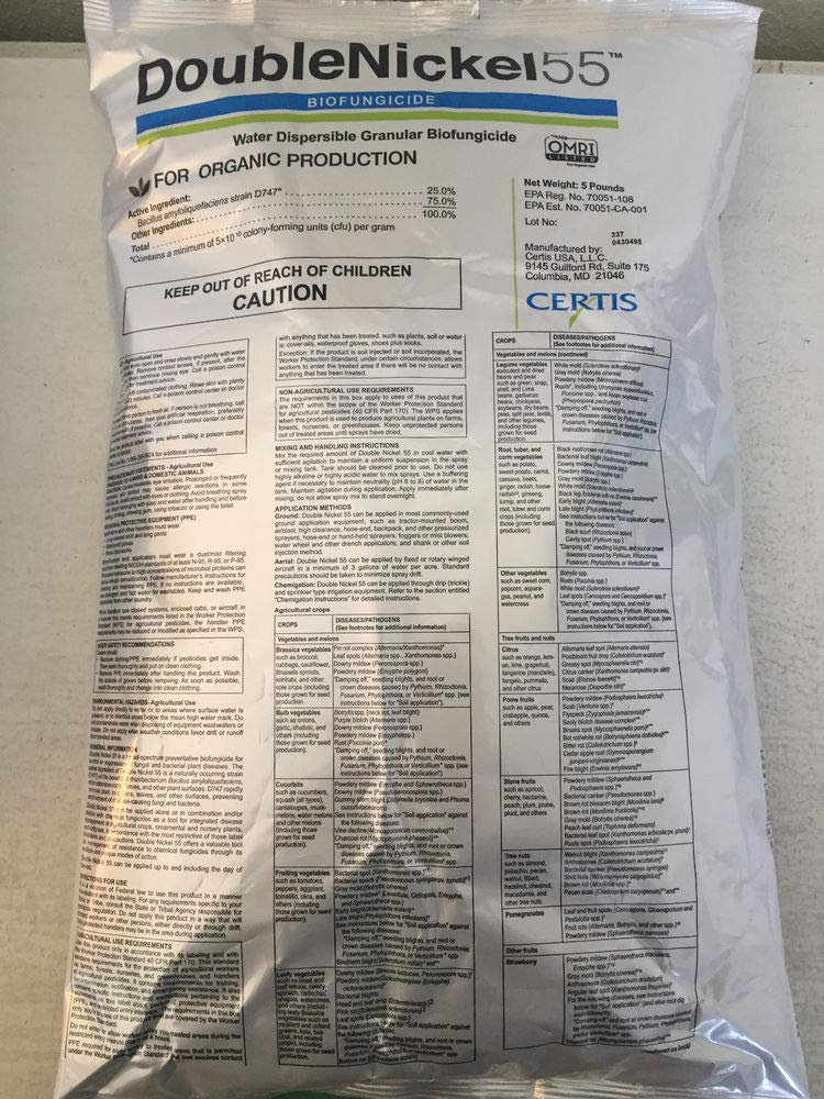 Amazon.com : CERTIS Double Nickel 55 5 LBS Fungicide - EPA ...